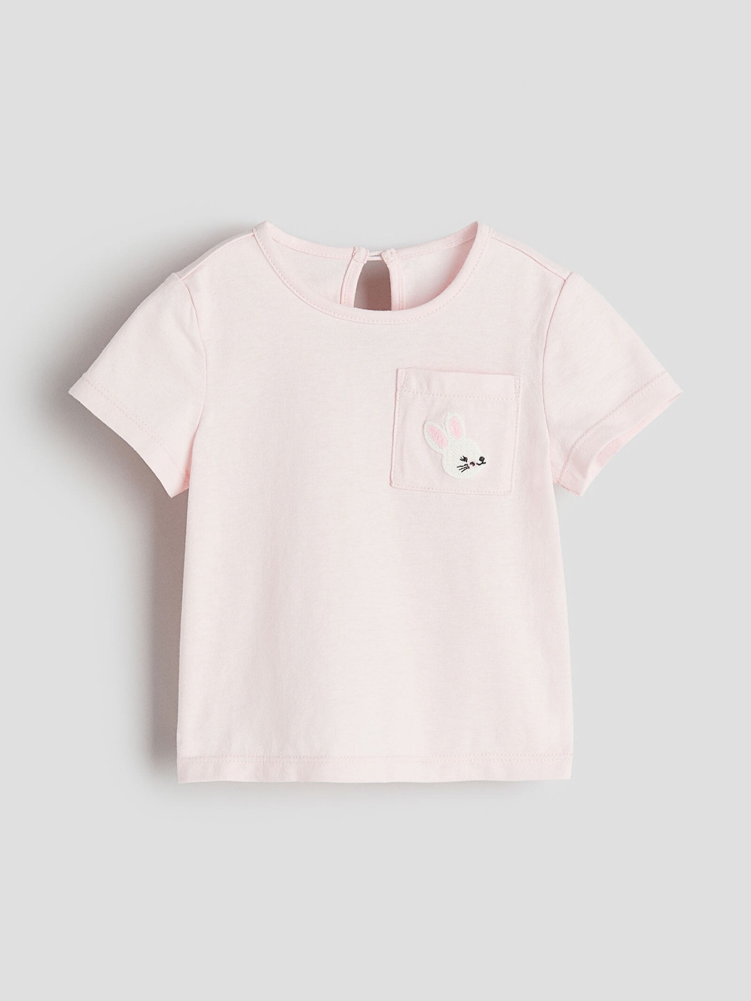 

H&M Girls Motif-Detail Cotton Top, Pink