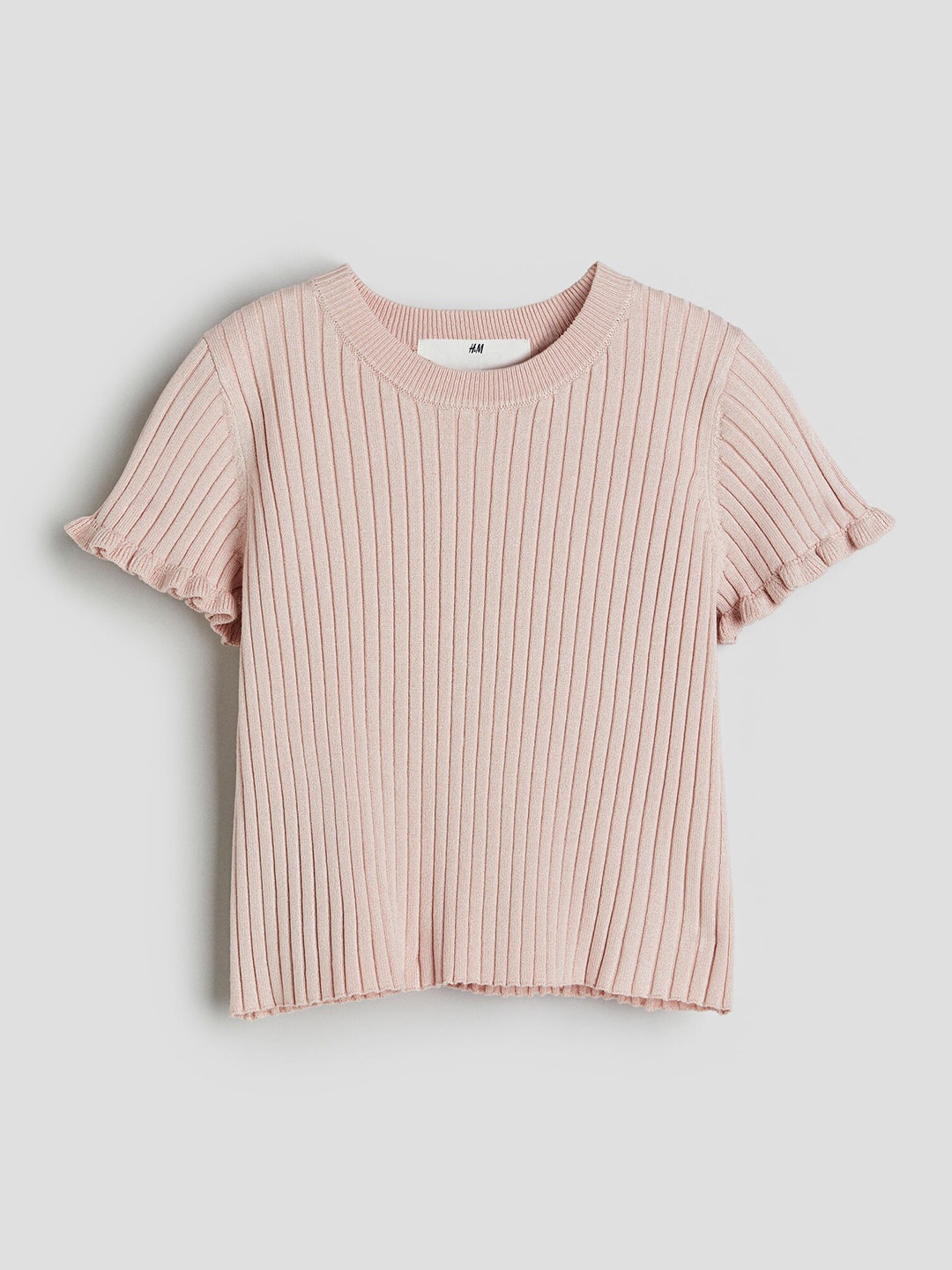 

H&M Girls Rib-Knit Top, Pink
