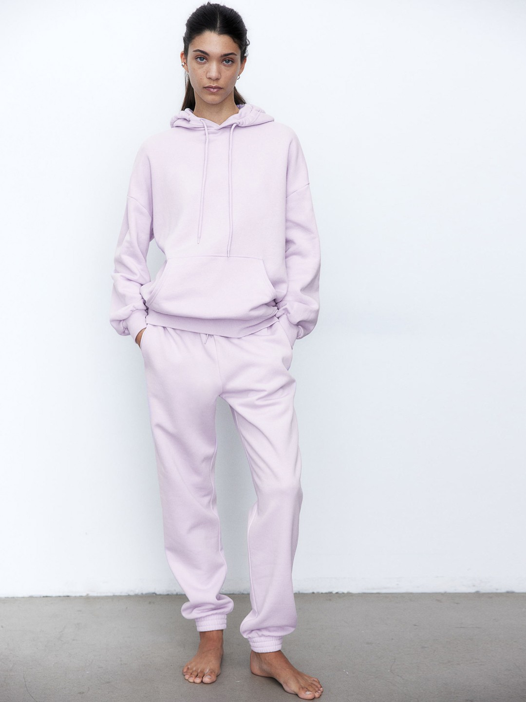 

H&M Women High-Waisted Joggers, Purple