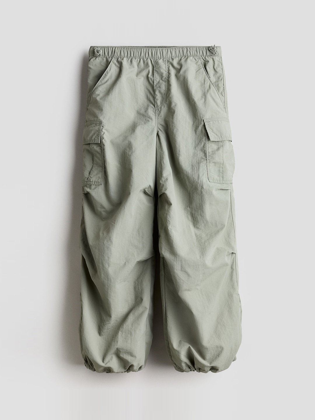 

H&M Girls Nylon Parachute Trousers, Green
