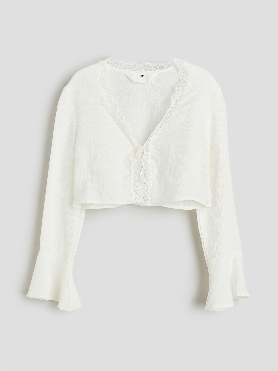 

H&M Girls Tie-Front Blouse, White