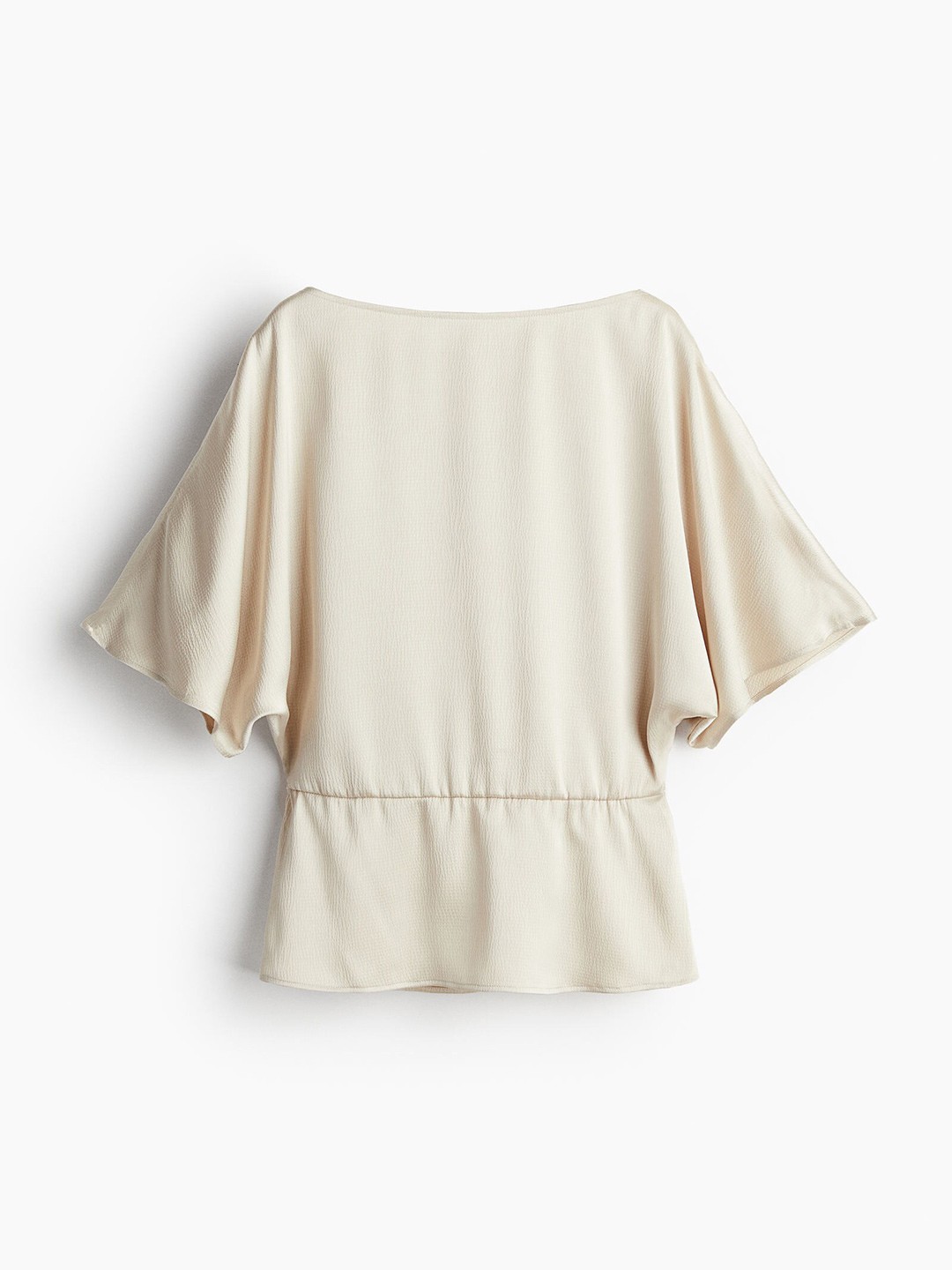 

H&M Women Tapered-Waist Blouse, Beige
