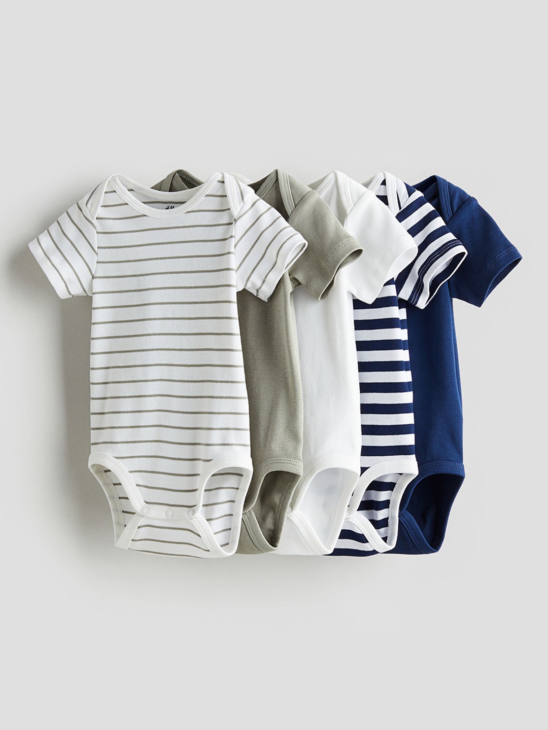 

H&M Infants Boys 5-Pack Cotton Bodysuits, Blue