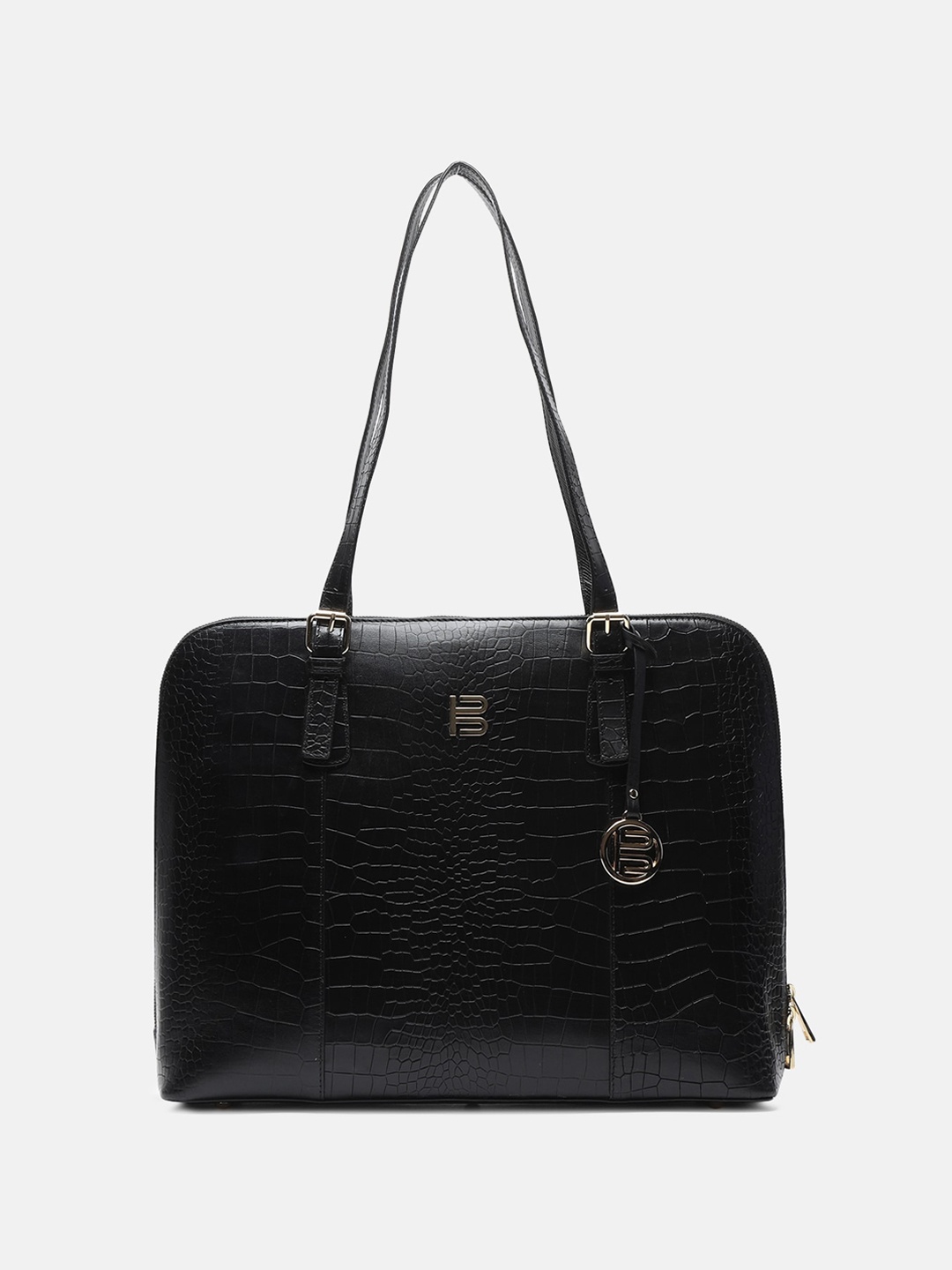 

BAGATT Bretna Textured Leather Structured Handheld Bag, Black