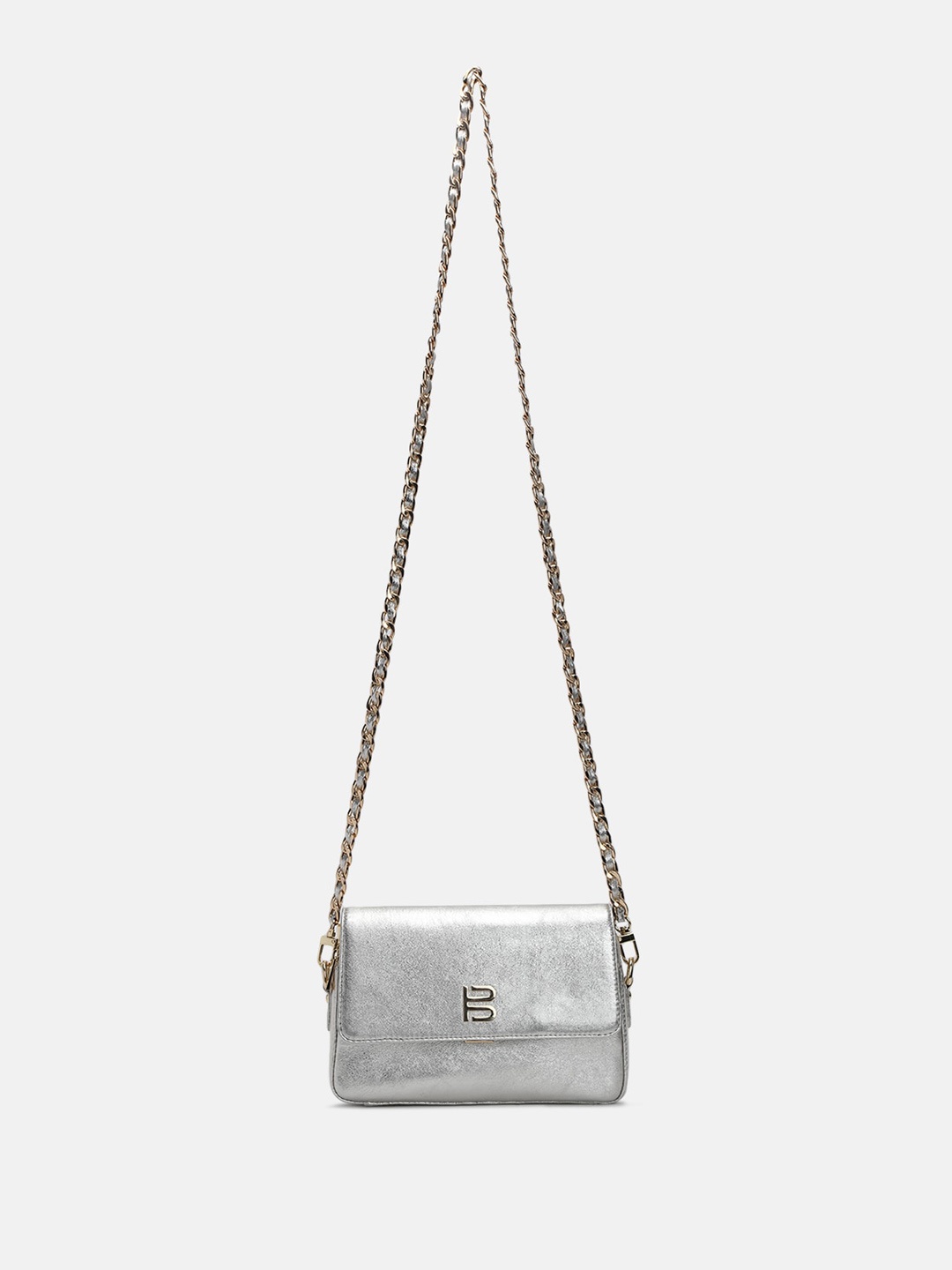 

BAGATT Campania Leather Structured Sling Bag, Silver