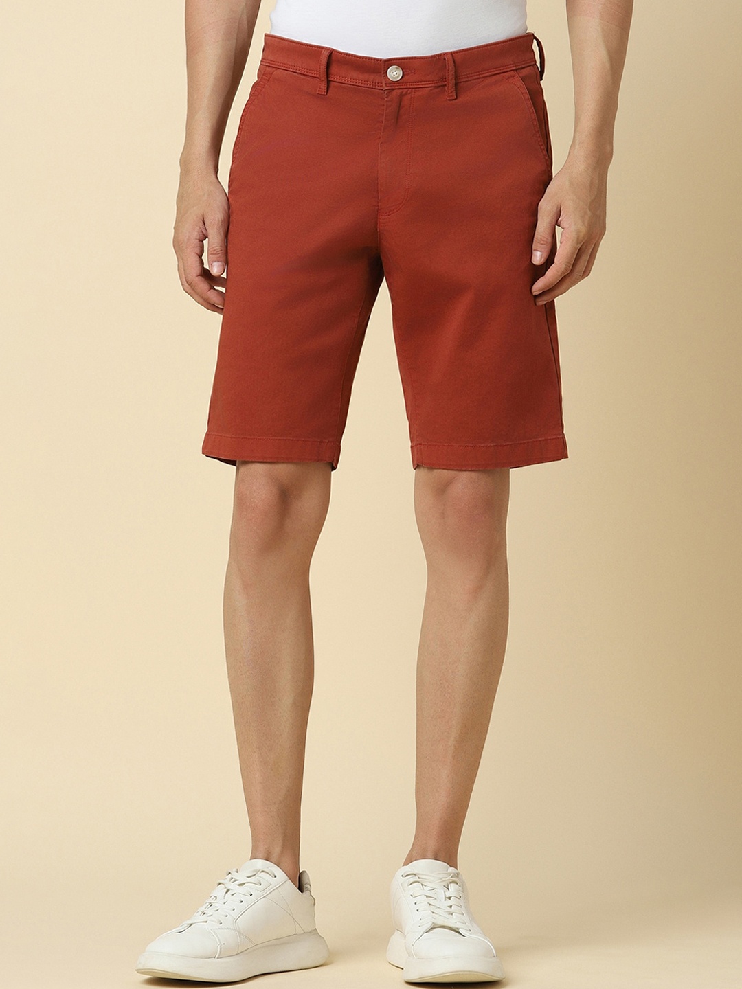 

Allen Solly Men Mid-Rise Shorts, Red