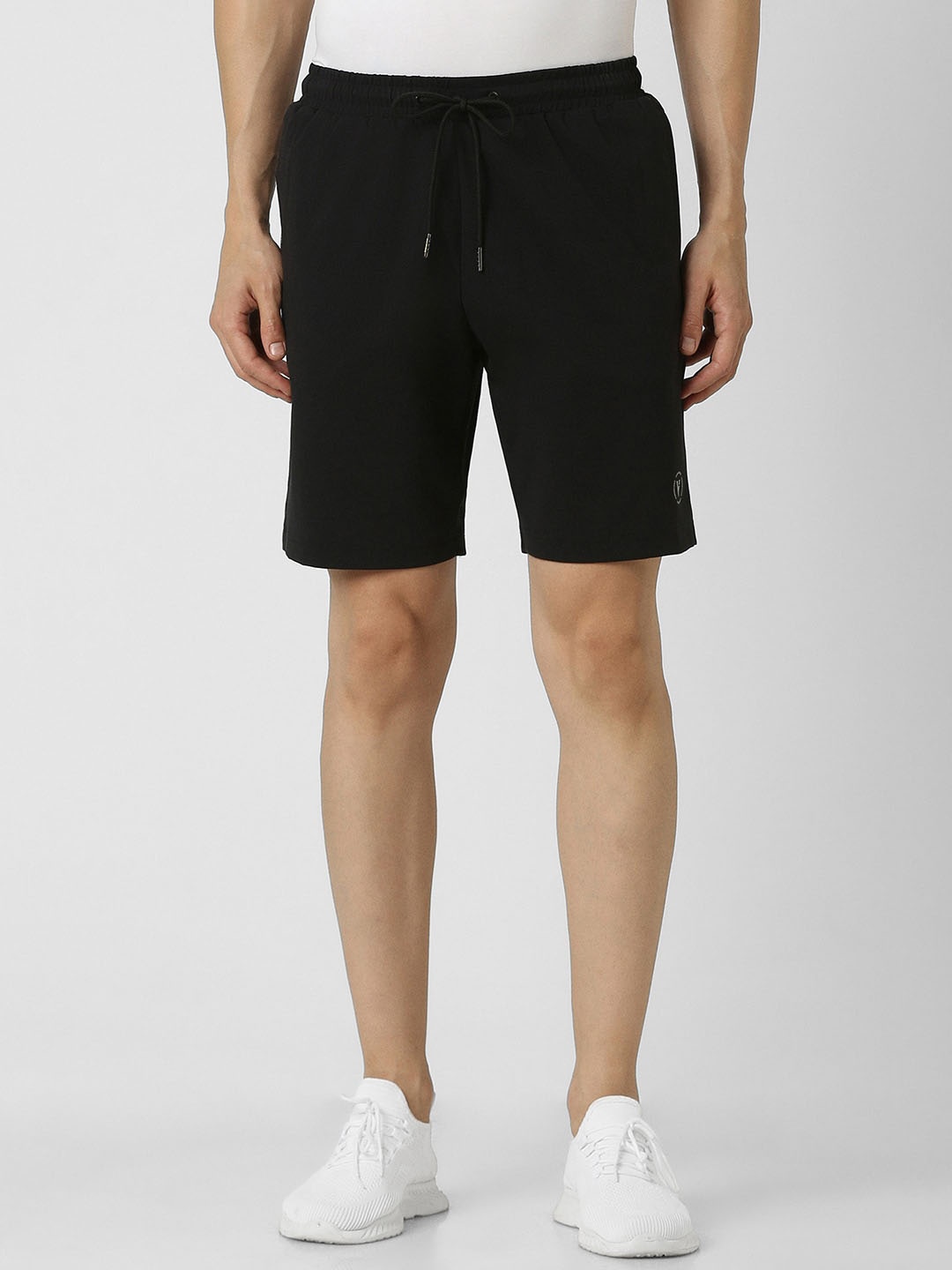 Van Heusen Men Typography Printed Shorts, Black