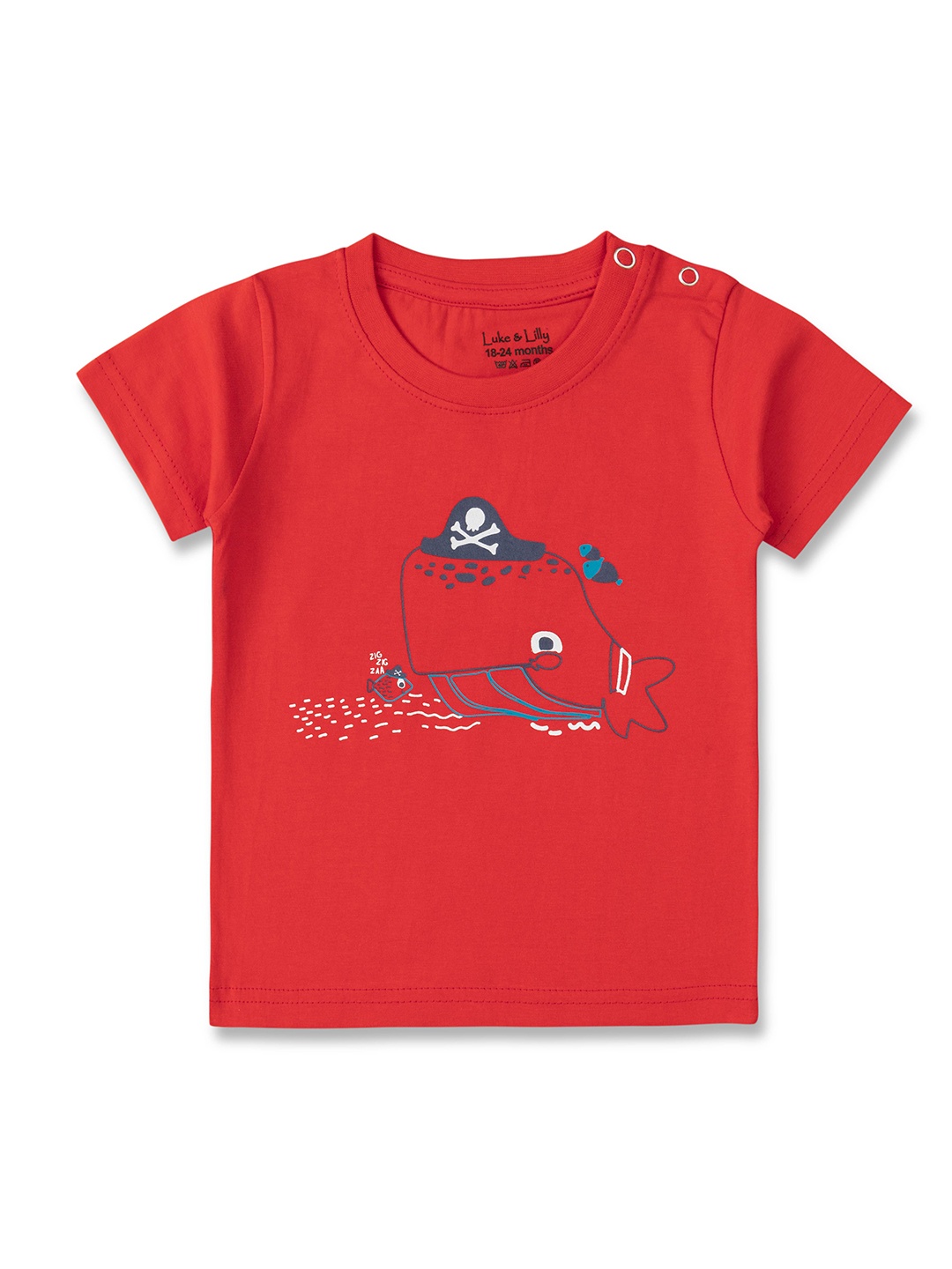 

Luke & Lilly Infant Boys Relaxed Fit Graphic Printed Pure Cotton T-shirts, Red