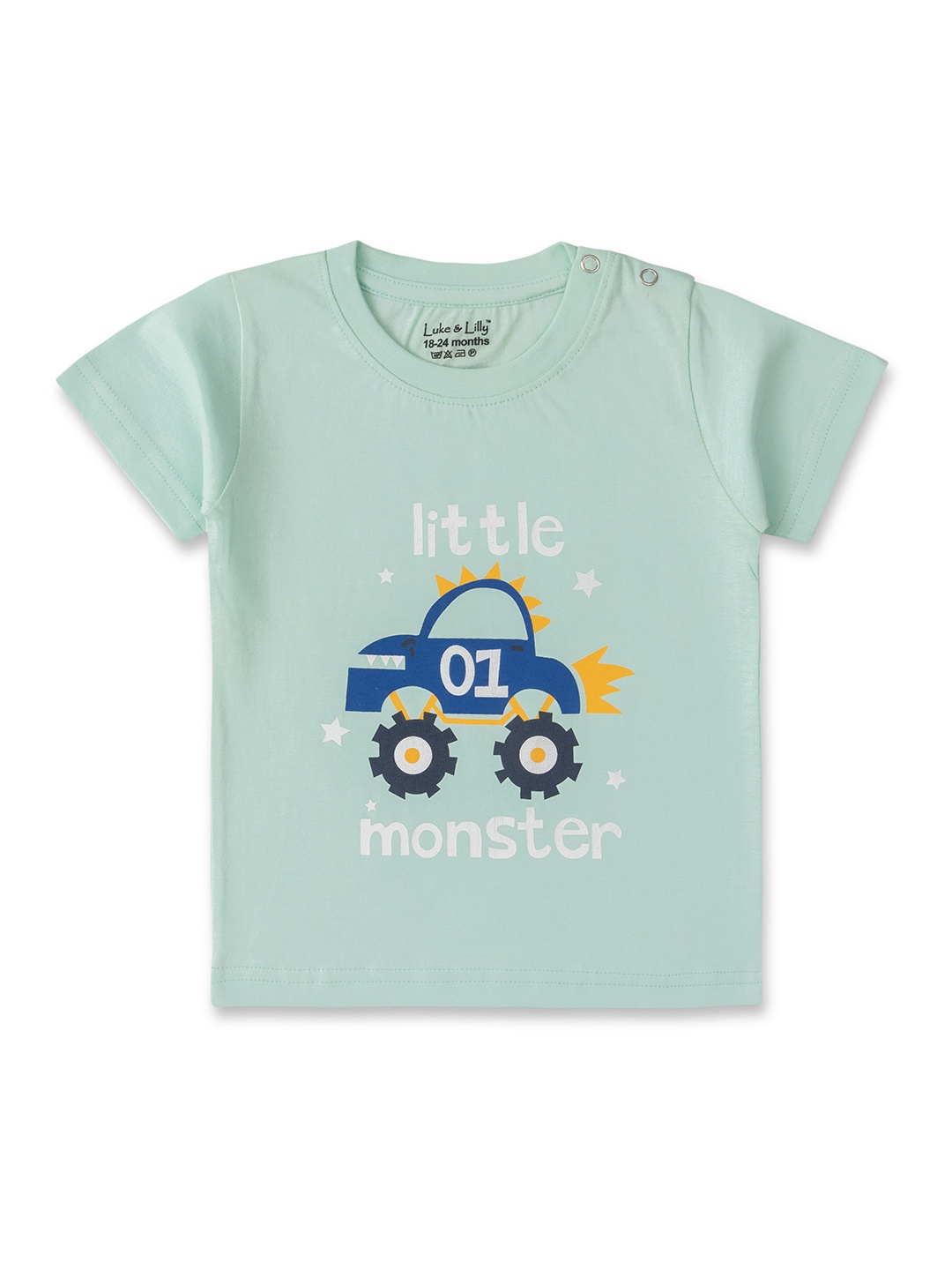 

Luke & Lilly Infant Boys Graphic Printed Pure Cotton T-Shirt, Sea green