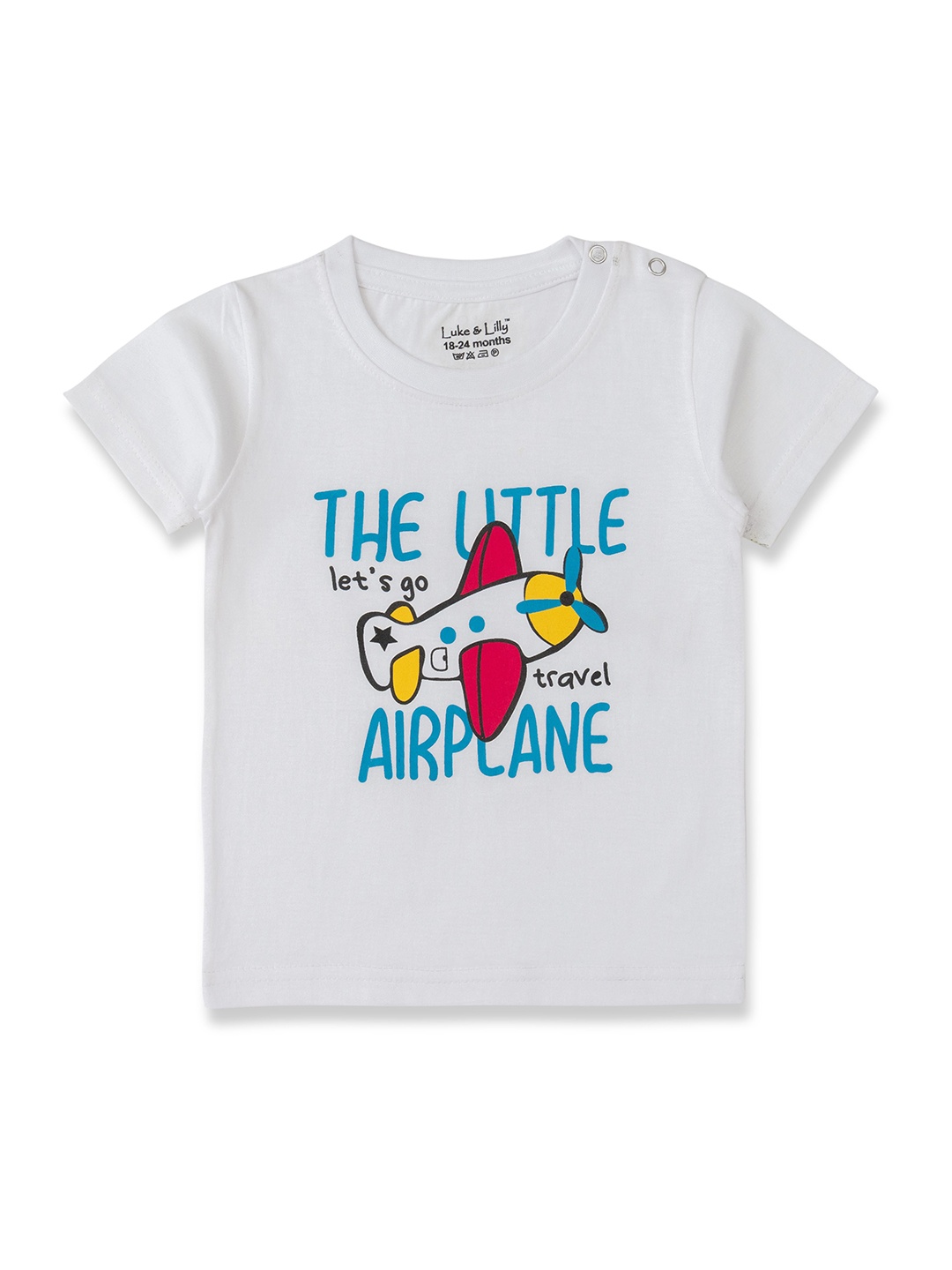 

Luke & Lilly Infant Boys Graphic Printed Pure Cotton T-Shirt, White