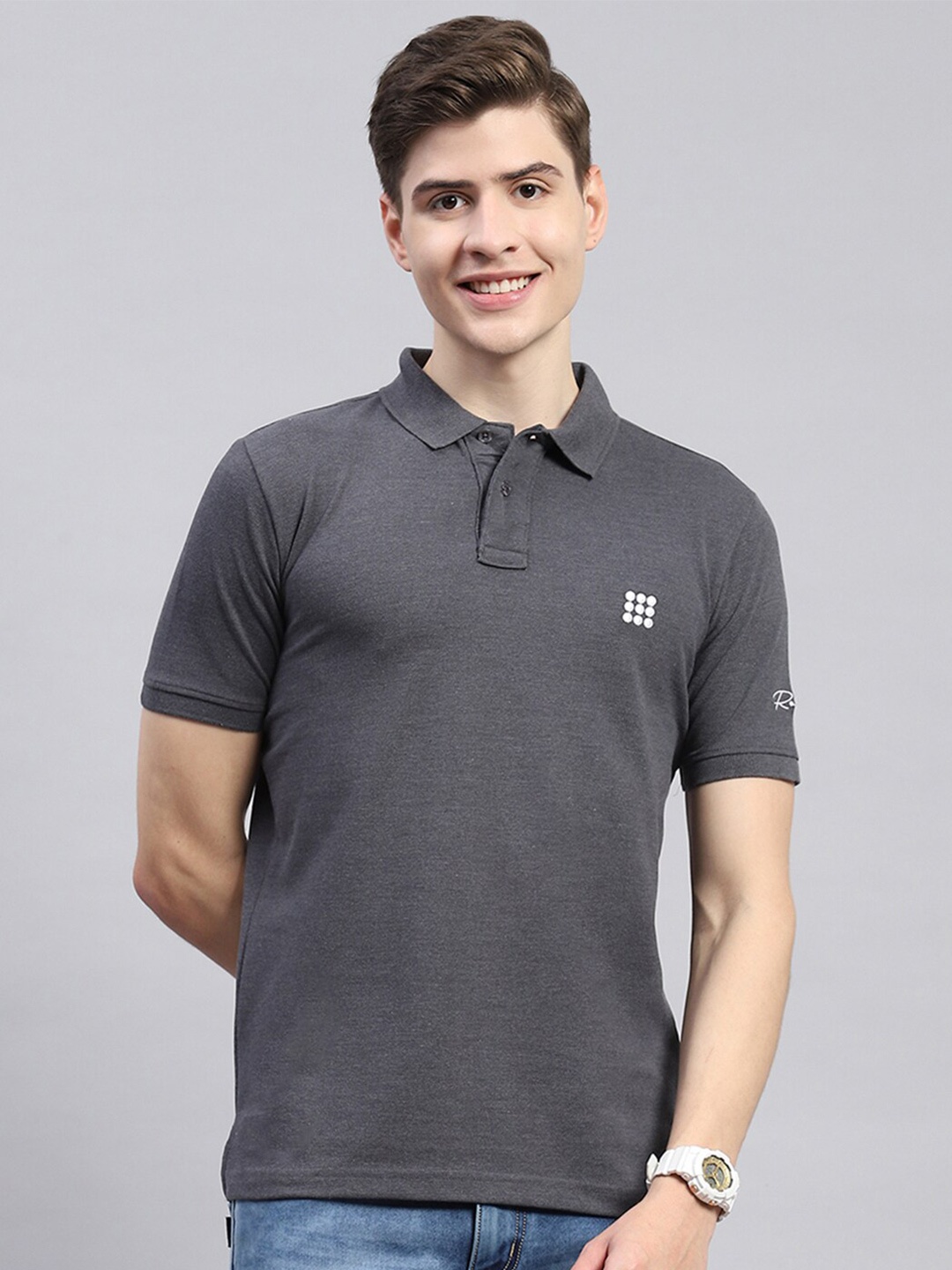 

rock.it Polo Collar T-shirt, Charcoal