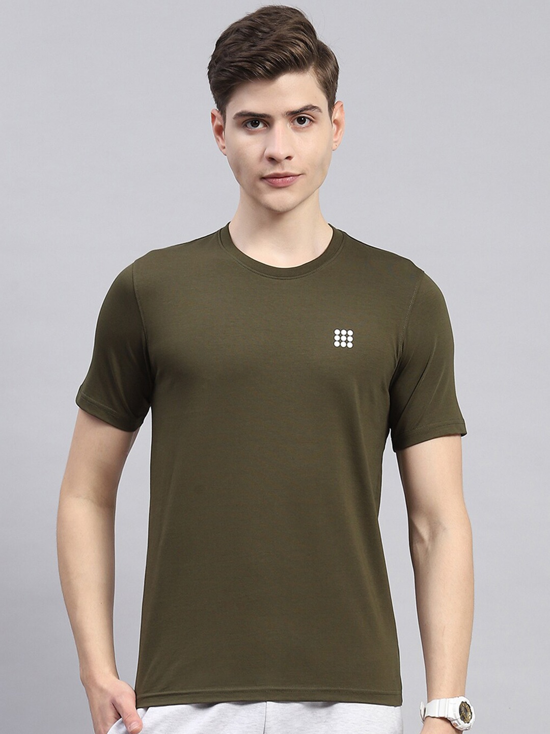 

rock.it Round Neck Slim Fit T-shirt, Olive