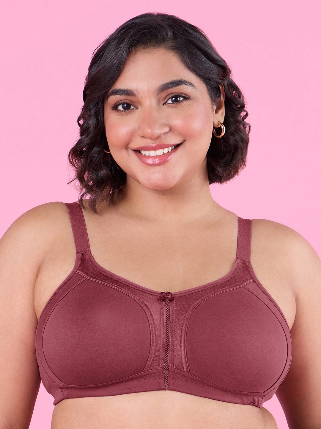 

Nykd Plus Size Full Coverage Everyday Bra With All Day Comfort, Maroon