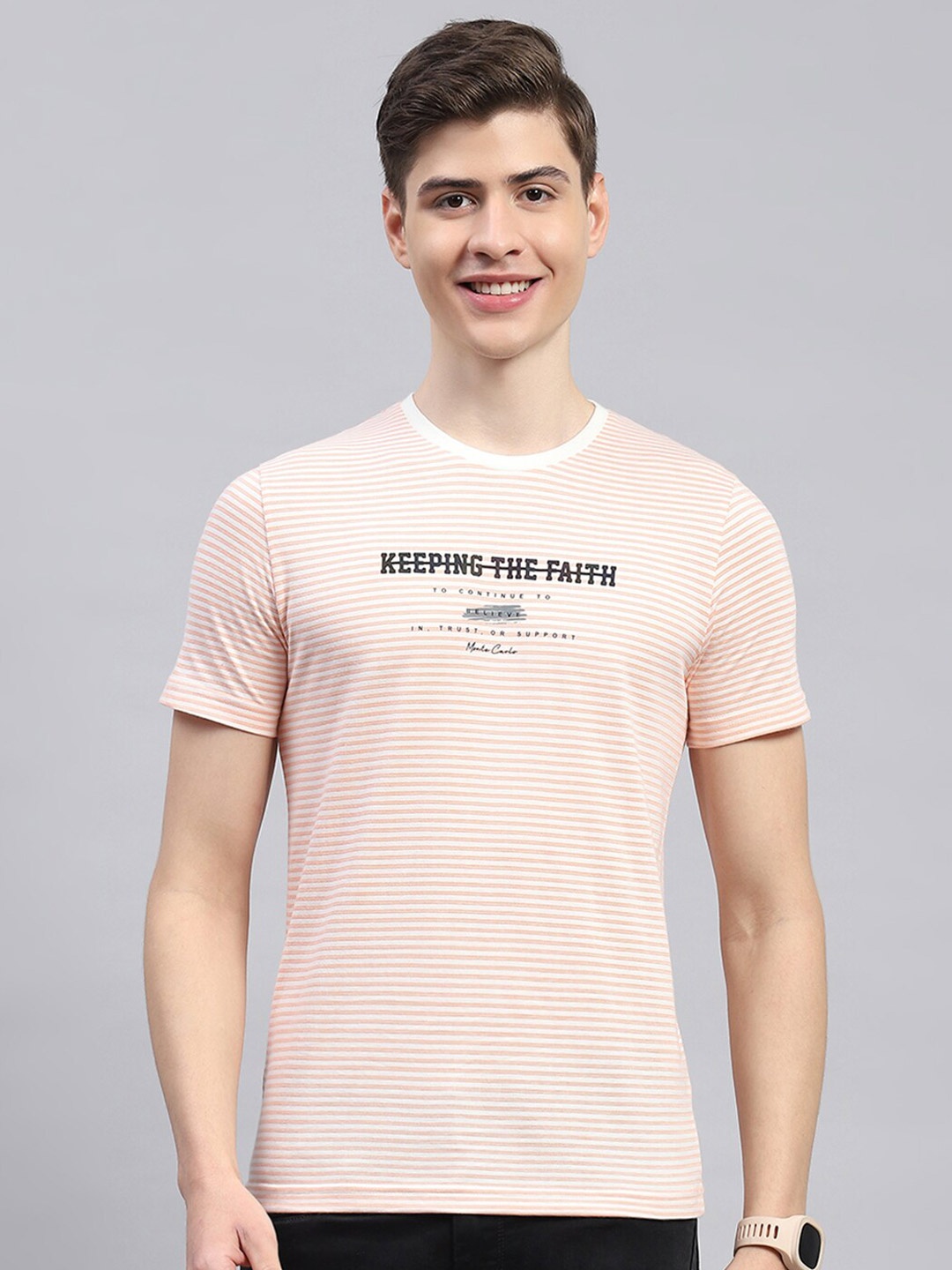 

Monte Carlo Striped Casual T-shirt, Pink