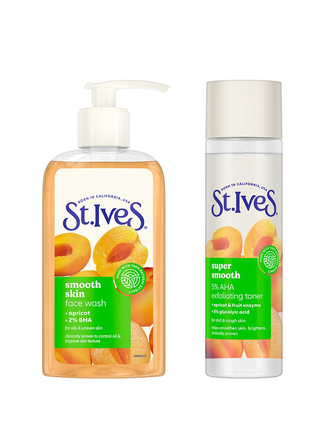 

St. Ives Set of Smooth Face Wash 190 g + Super Smooth Face Toner - 150 ml, Peach