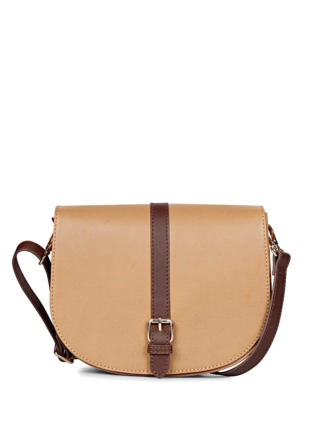 

Favore Leather Half Moon Sling Bag, Beige