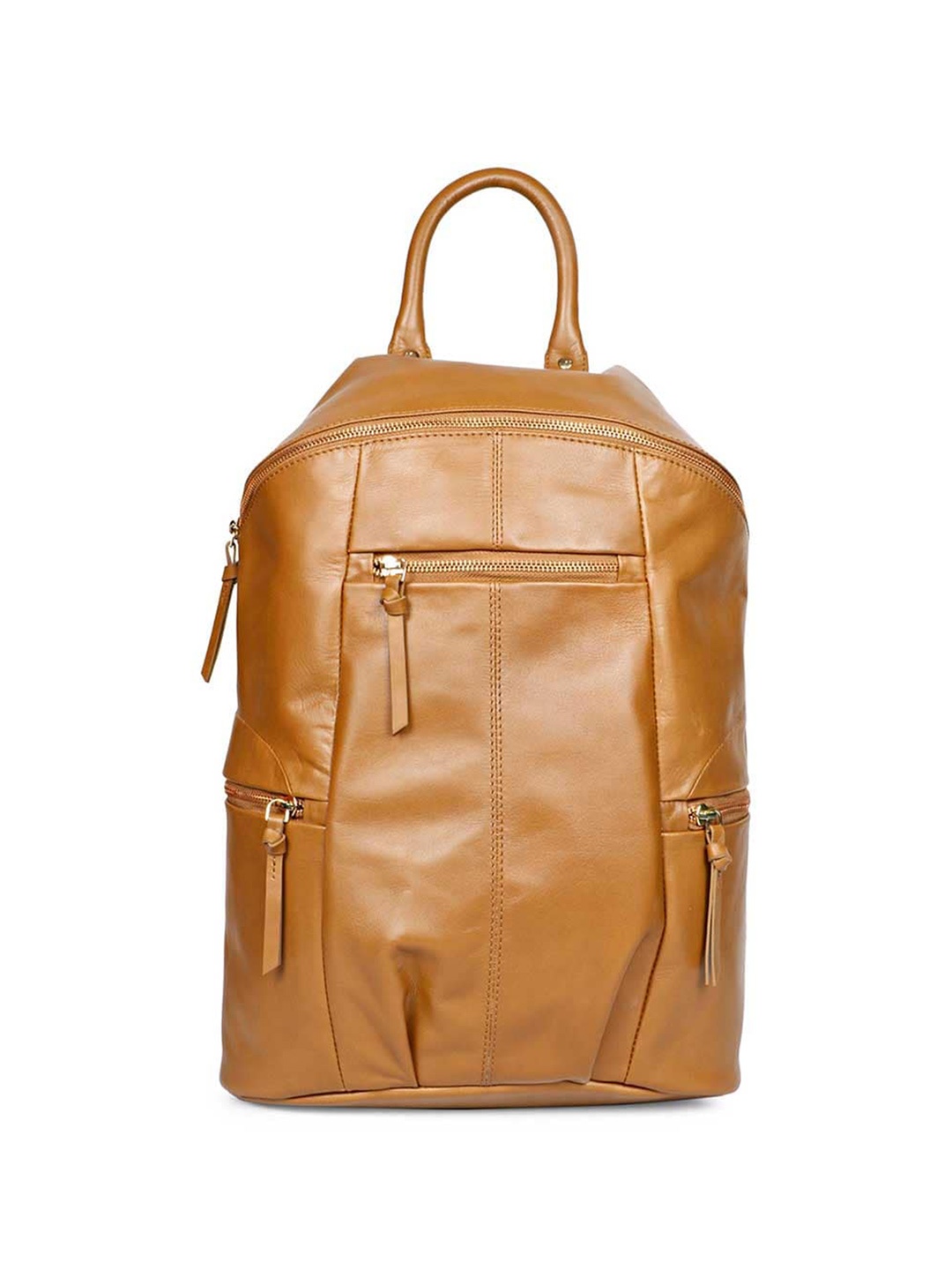 

Favore Leather Oversized Structured Bag Pack, Tan