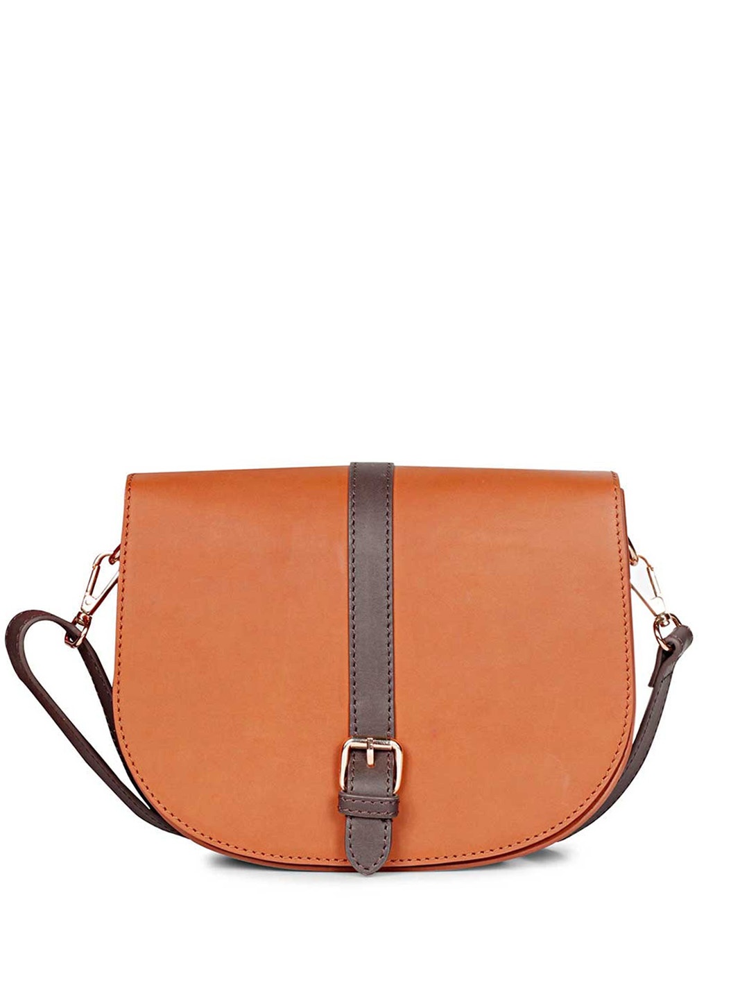 

Favore Leather Half Moon Sling Bag, Brown