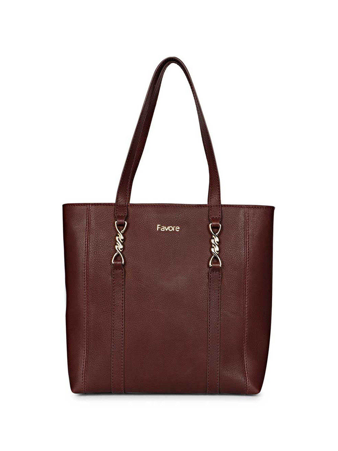 

Favore Textured Leather Structured Shoulder Bag, Maroon