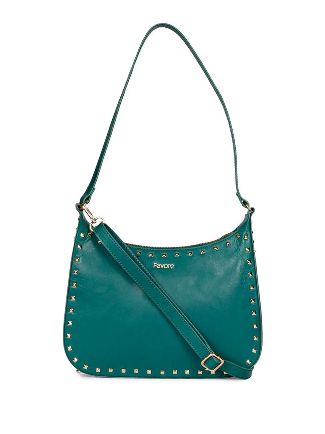 

Favore Leather Structured Sling Bag, Green