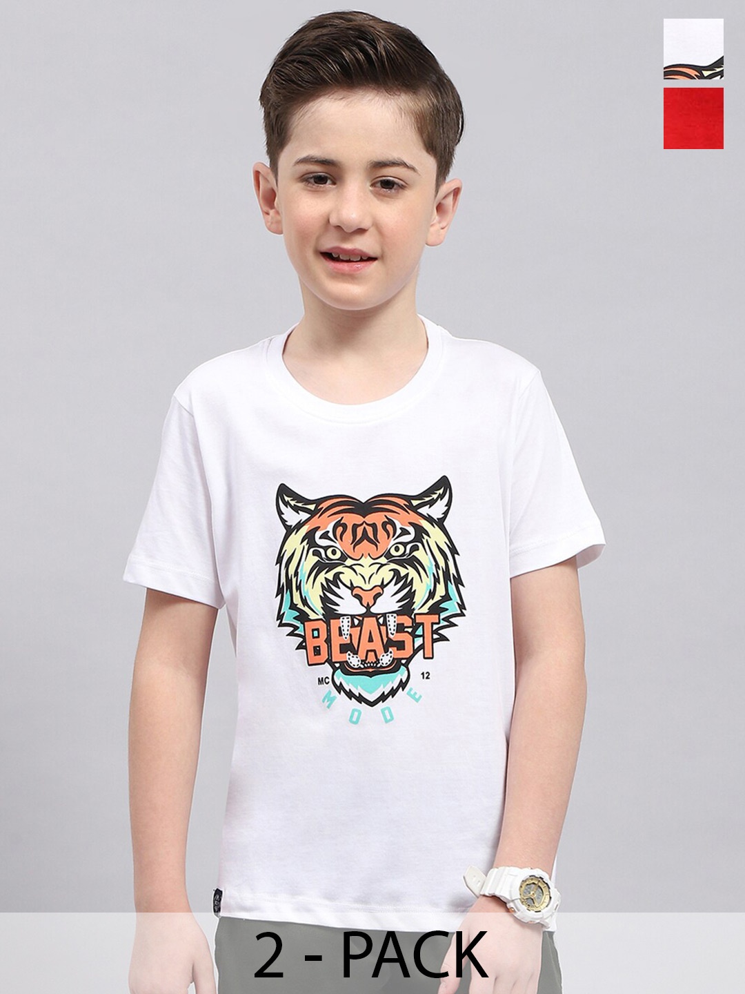 

Monte Carlo Boys Typography Printed T-shirt, Red