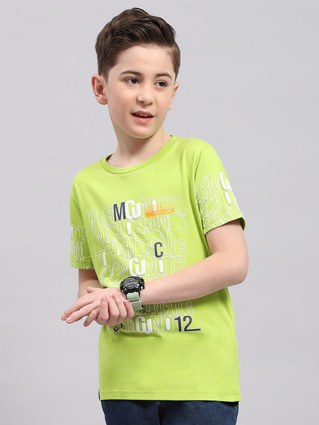 

Monte Carlo Boys Typography Printed T-shirt, Green