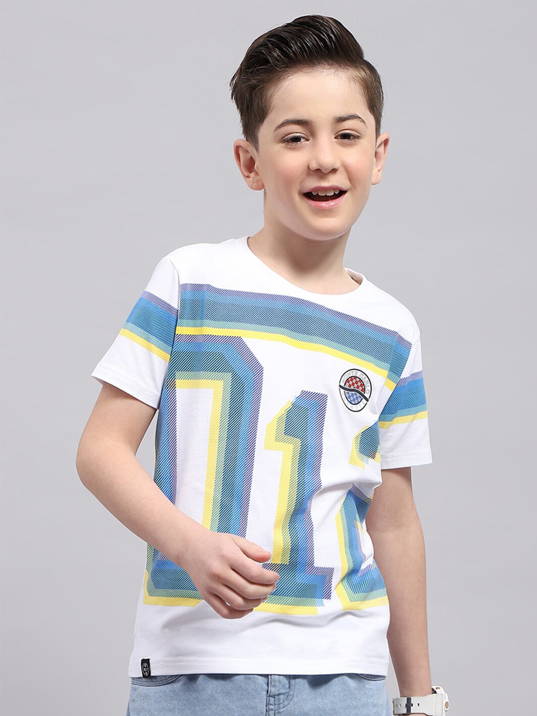 

Monte Carlo Boys Typography Printed Casual T-shirt, White