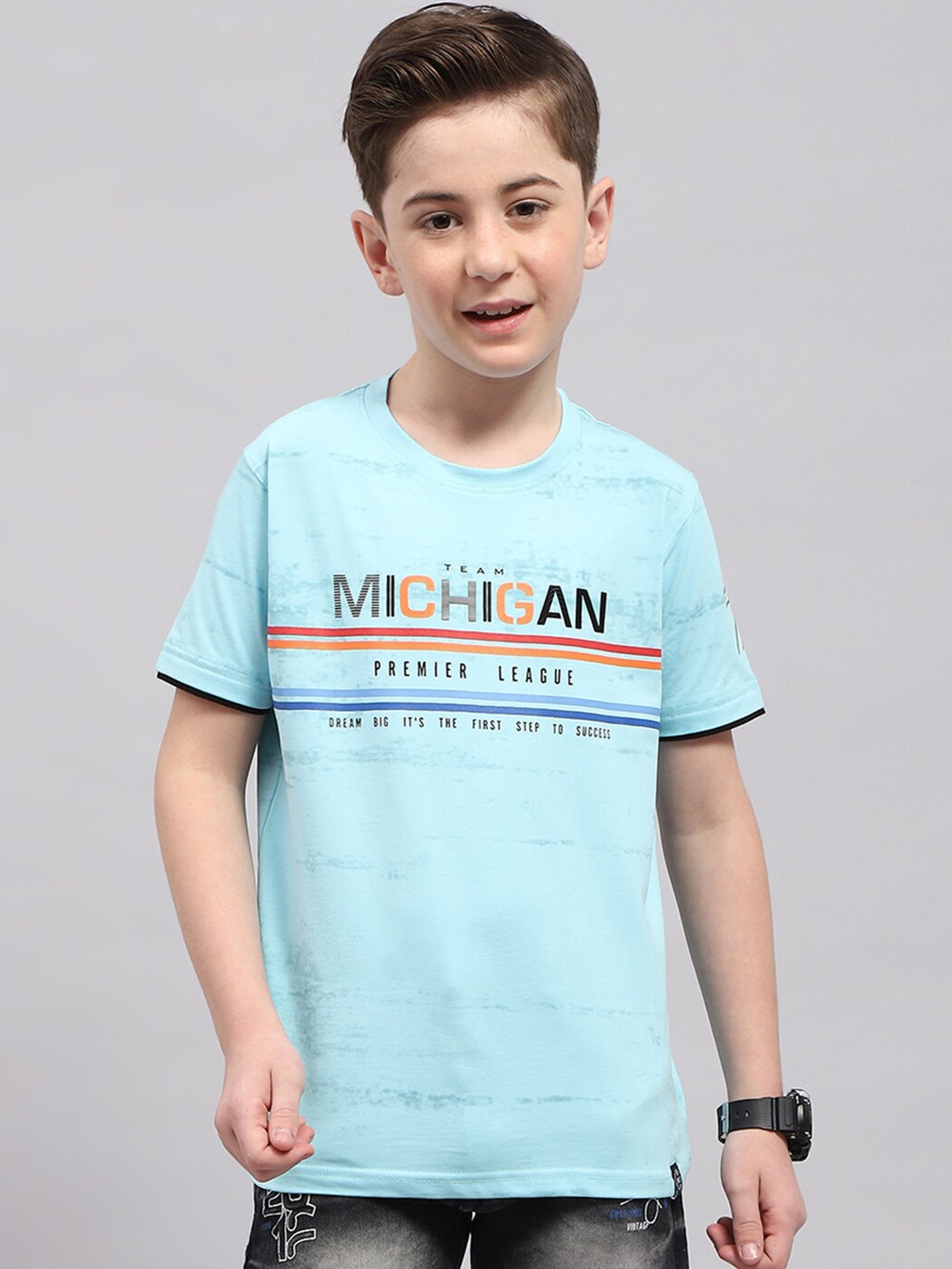 

Monte Carlo Boys Typography Printed T-shirt, Blue