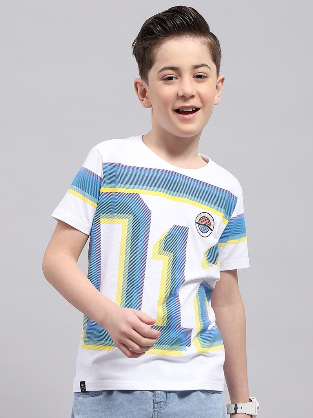 

Monte Carlo Boys Typography Printed T-shirt, White