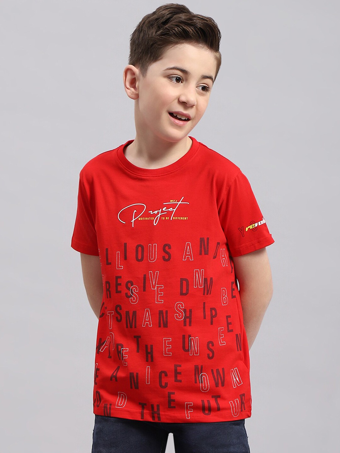 

Monte Carlo Boys Typography Printed T-shirt, Red