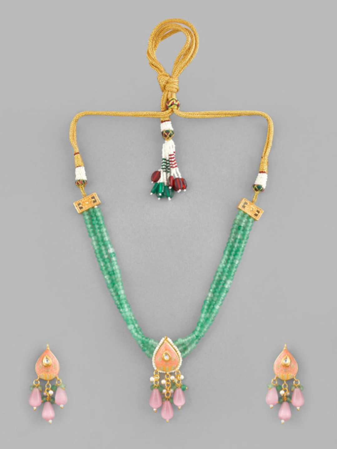 

DASTOOR Gold-Plated Kundan Studded Jewellery Set