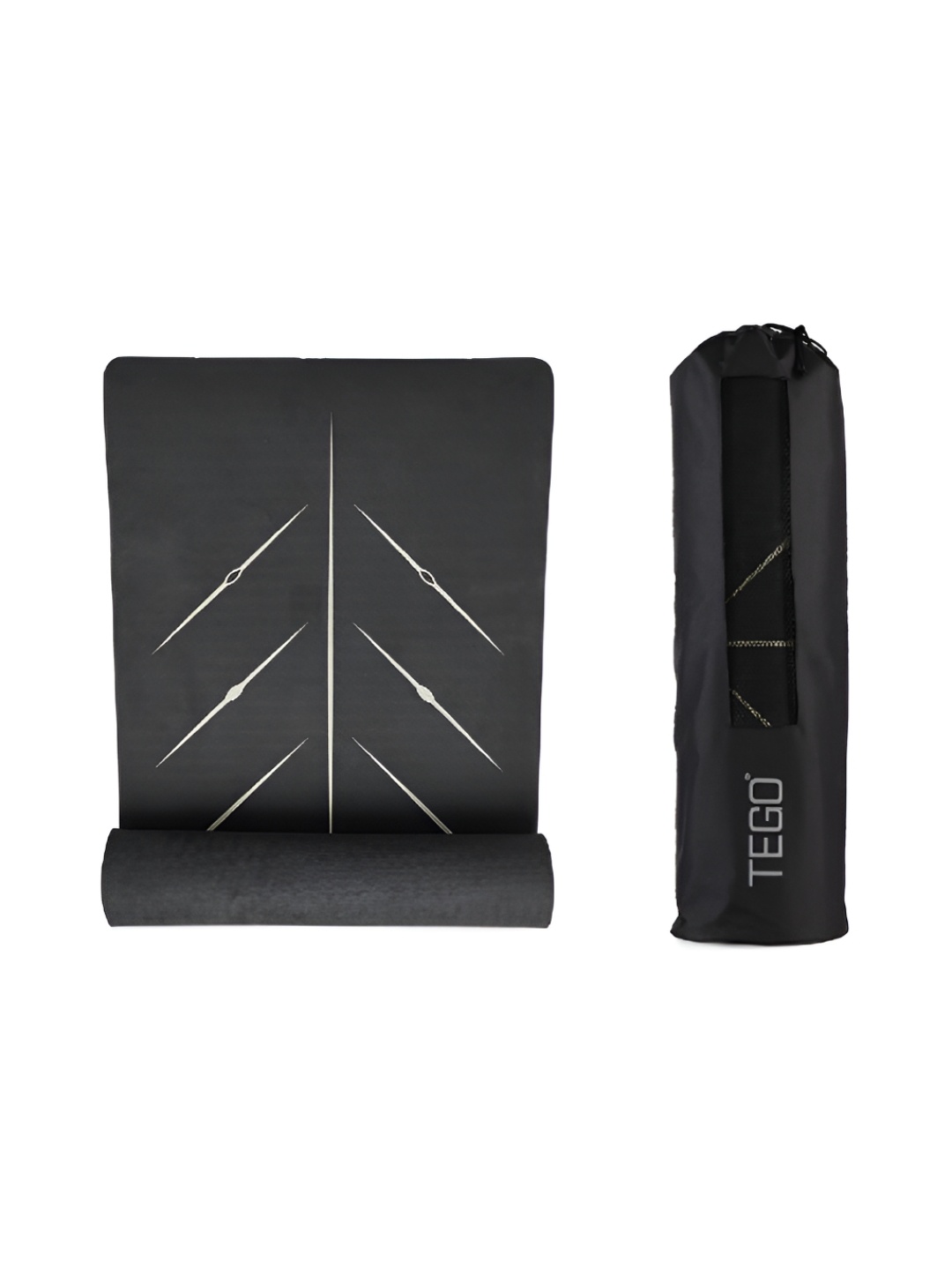 

TEGO Black Rectangular Anti-Skid Yoga Mat