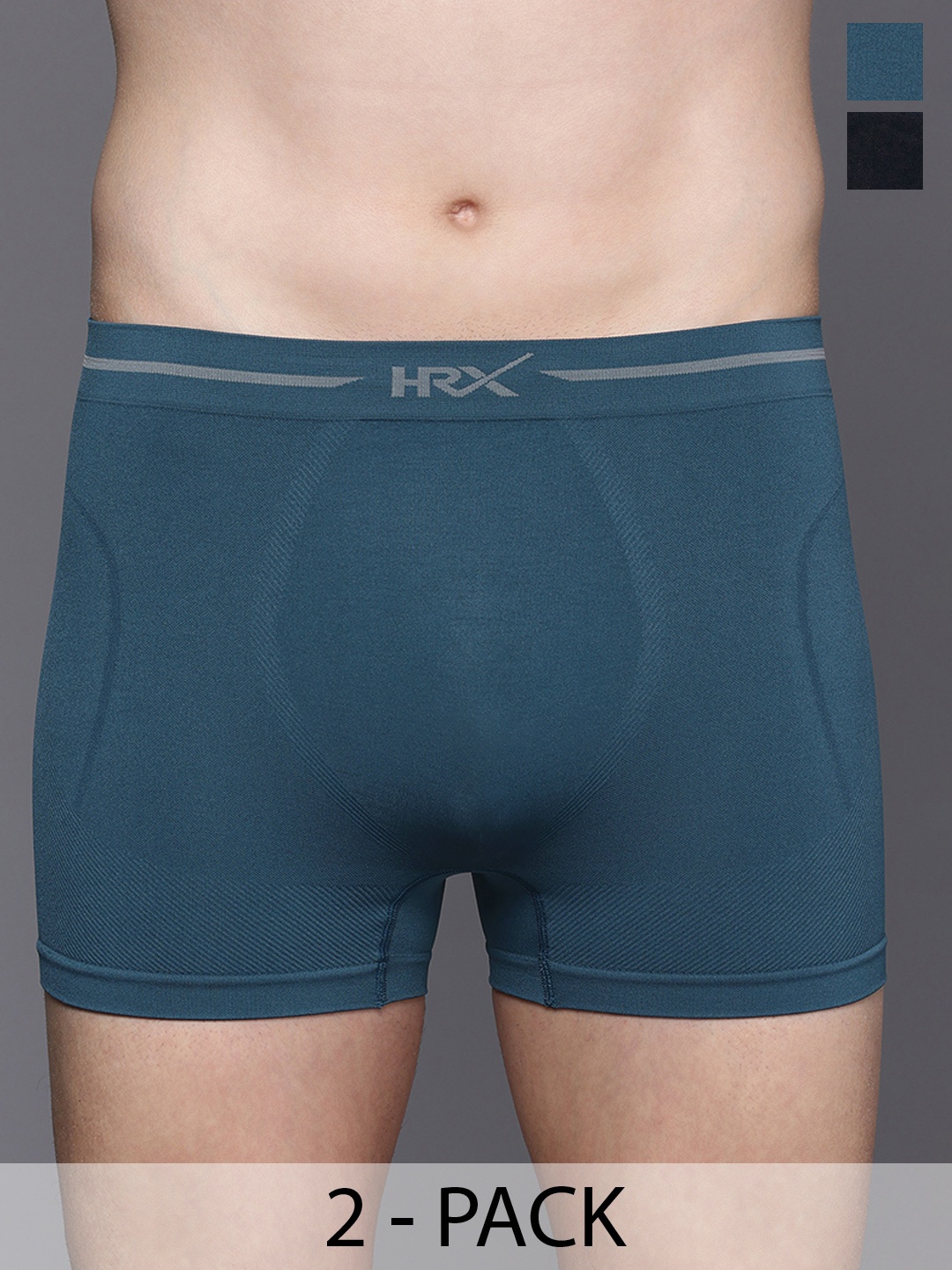 

HRX by Hrithik Roshan Men Pack of 2 Seamless Trunks HRX_SS24_M_TK_KY_6322_02-E, Multi