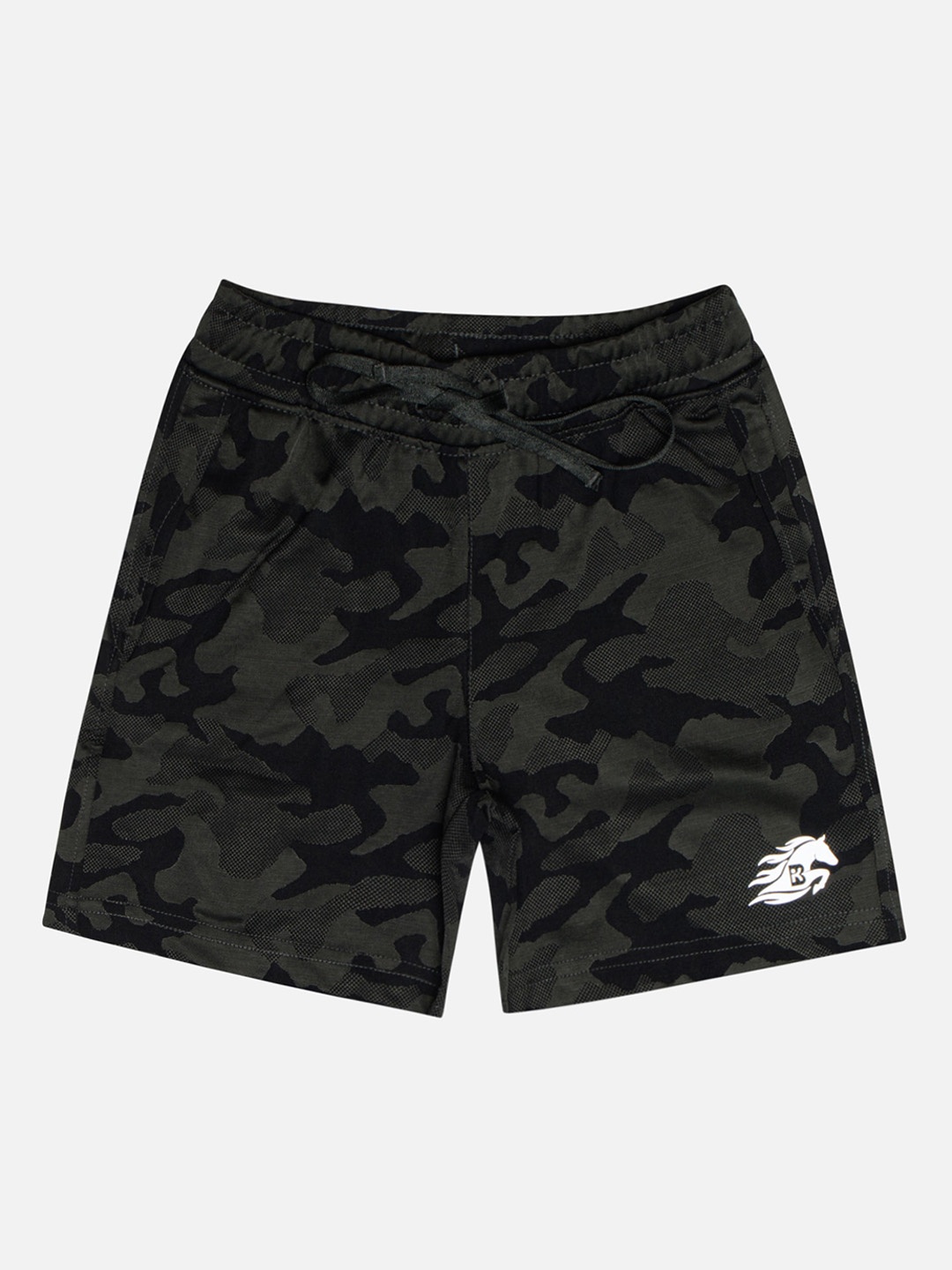 

Bodycare Kids Boys Camouflage Printed Mid Rise Shorts, Olive