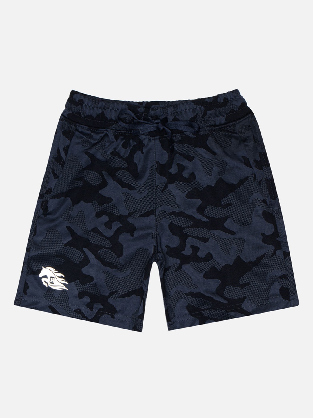 Bodycare Kids Boys Camouflage Printed Mid Rise Shorts, Navy blue