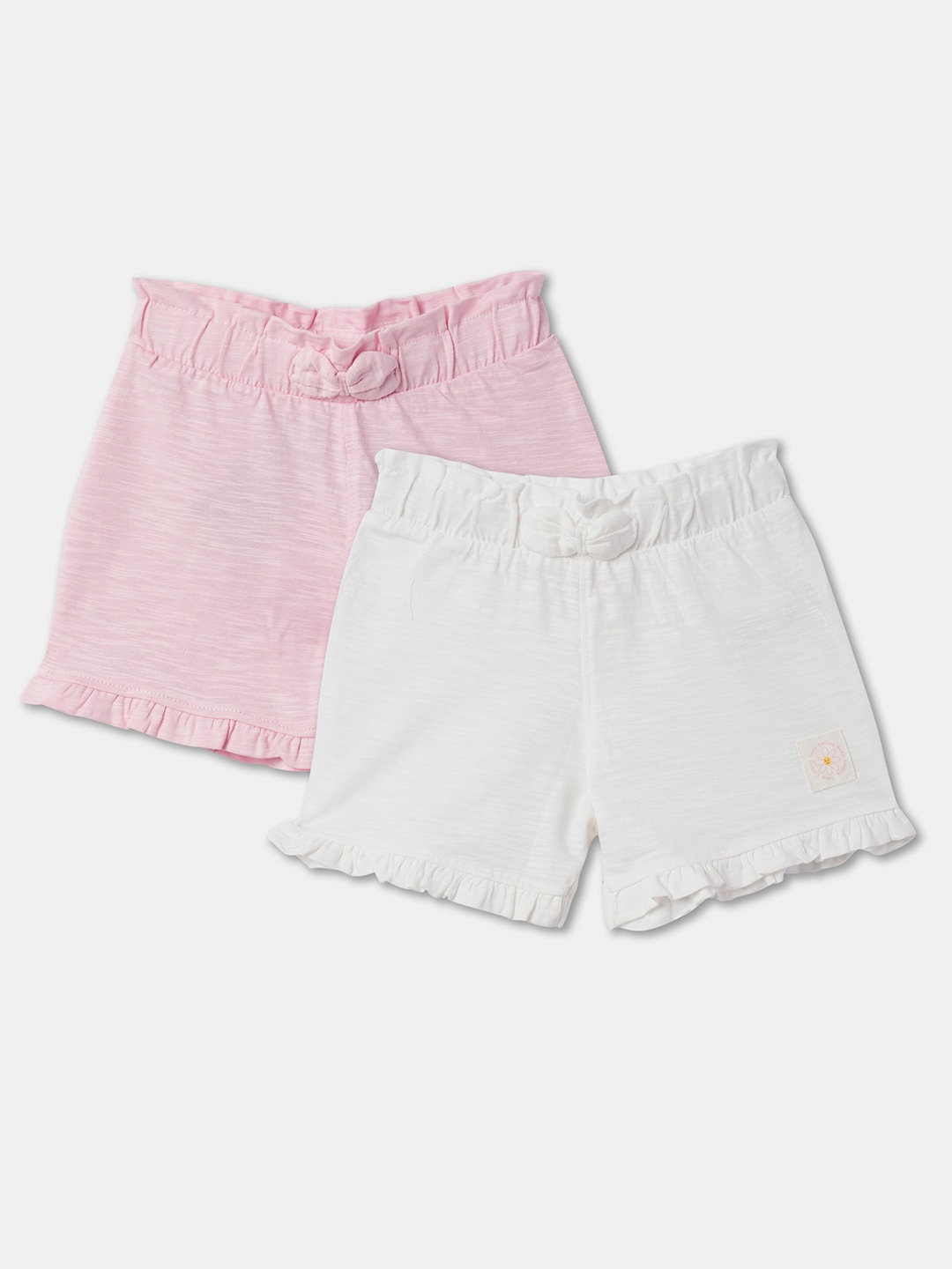 

R&B Infnats Girls Mid Rise Cotton Shorts, Pink