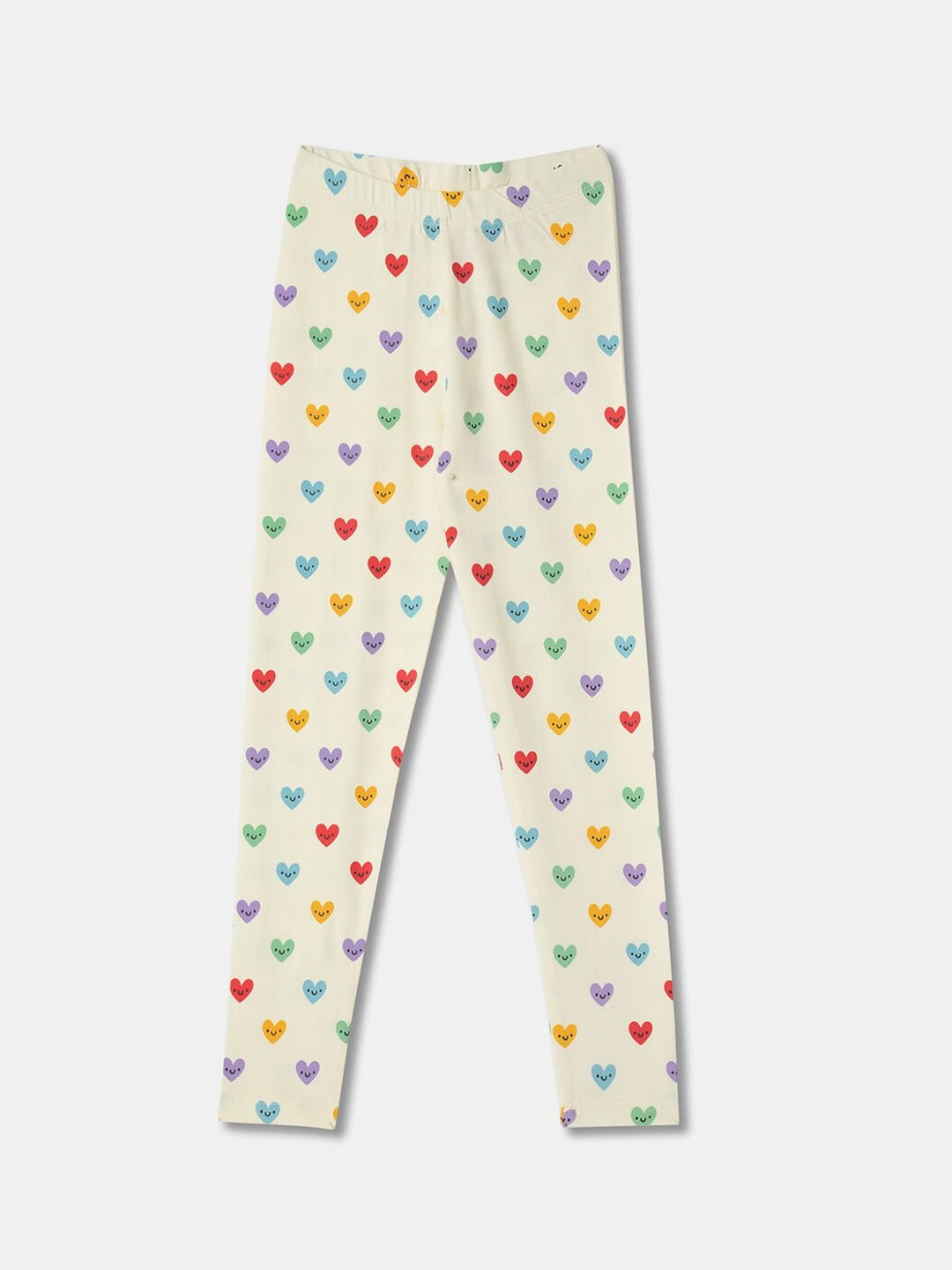 

R&B Girls Printed Ankle Length Leggings, White