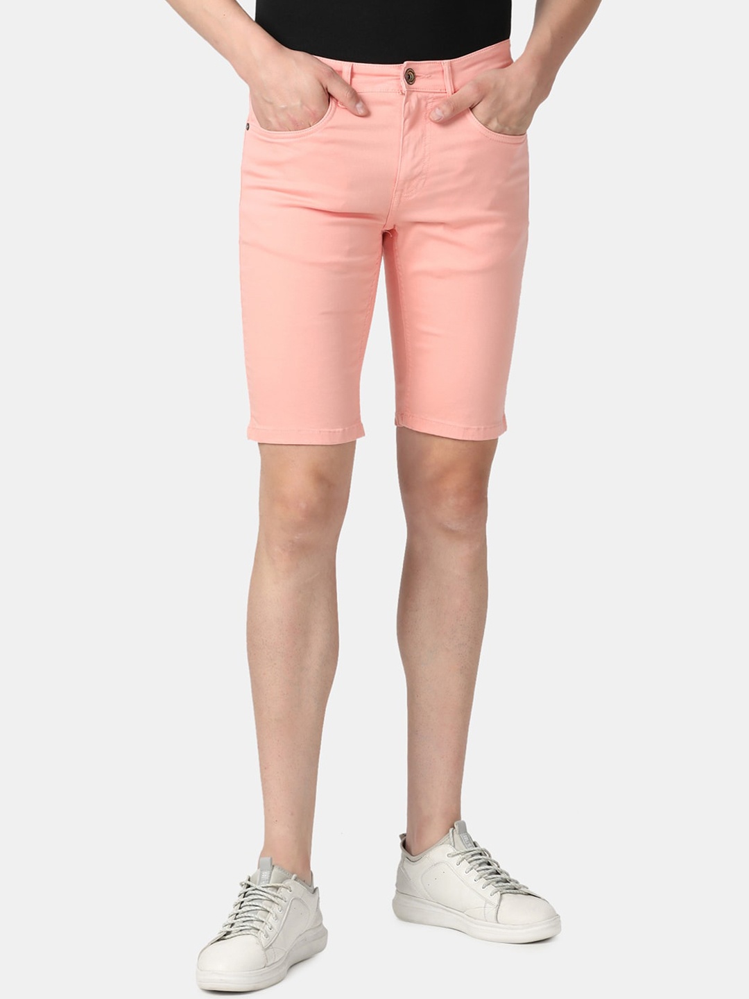 

Llak Jeans Men Slim Fit Denim Shorts, Pink