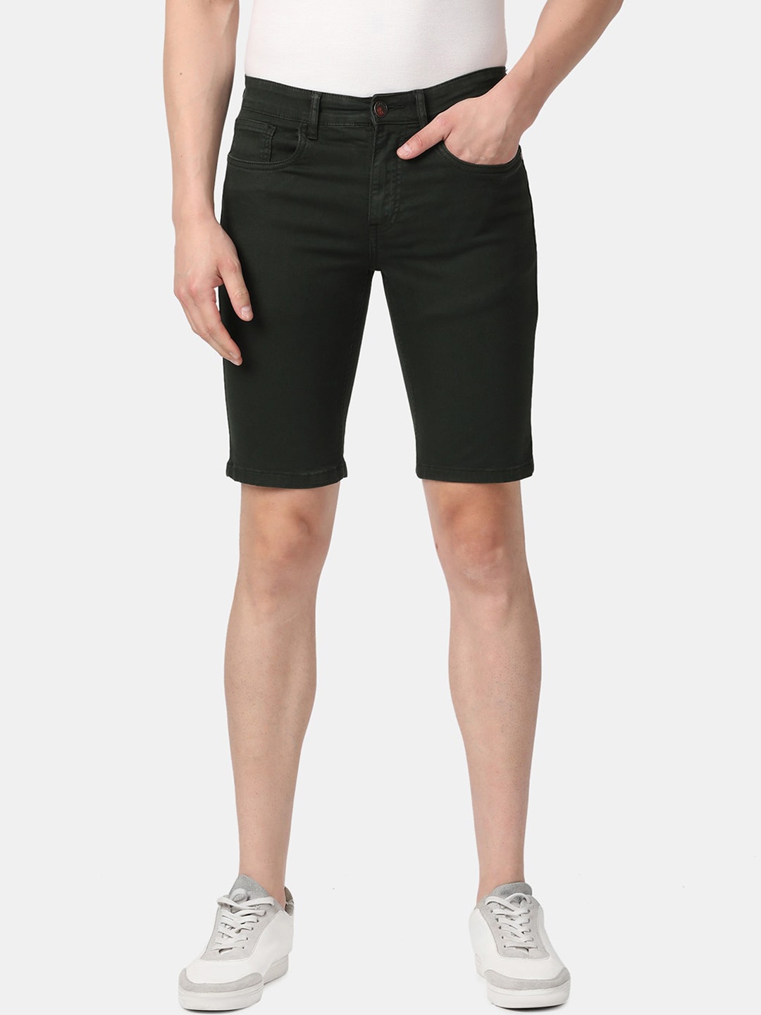 

Llak Jeans Men Slim Fit Denim Shorts, Green