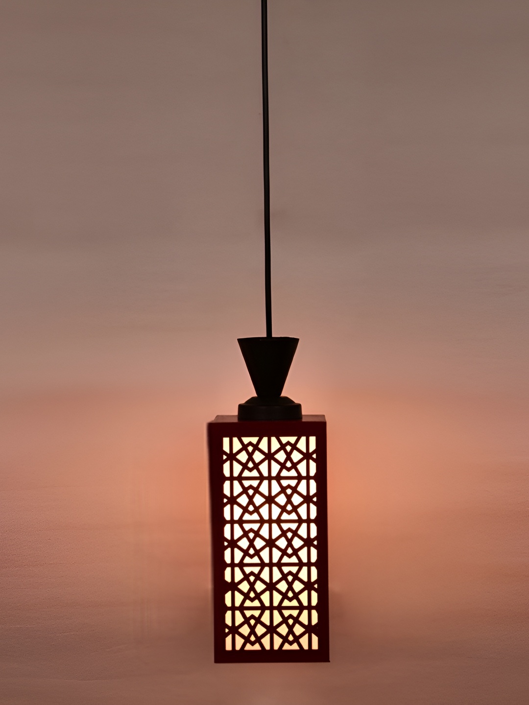 

Afast Red Textured Rectangle Wooden Contemporary Ceiling Lamp