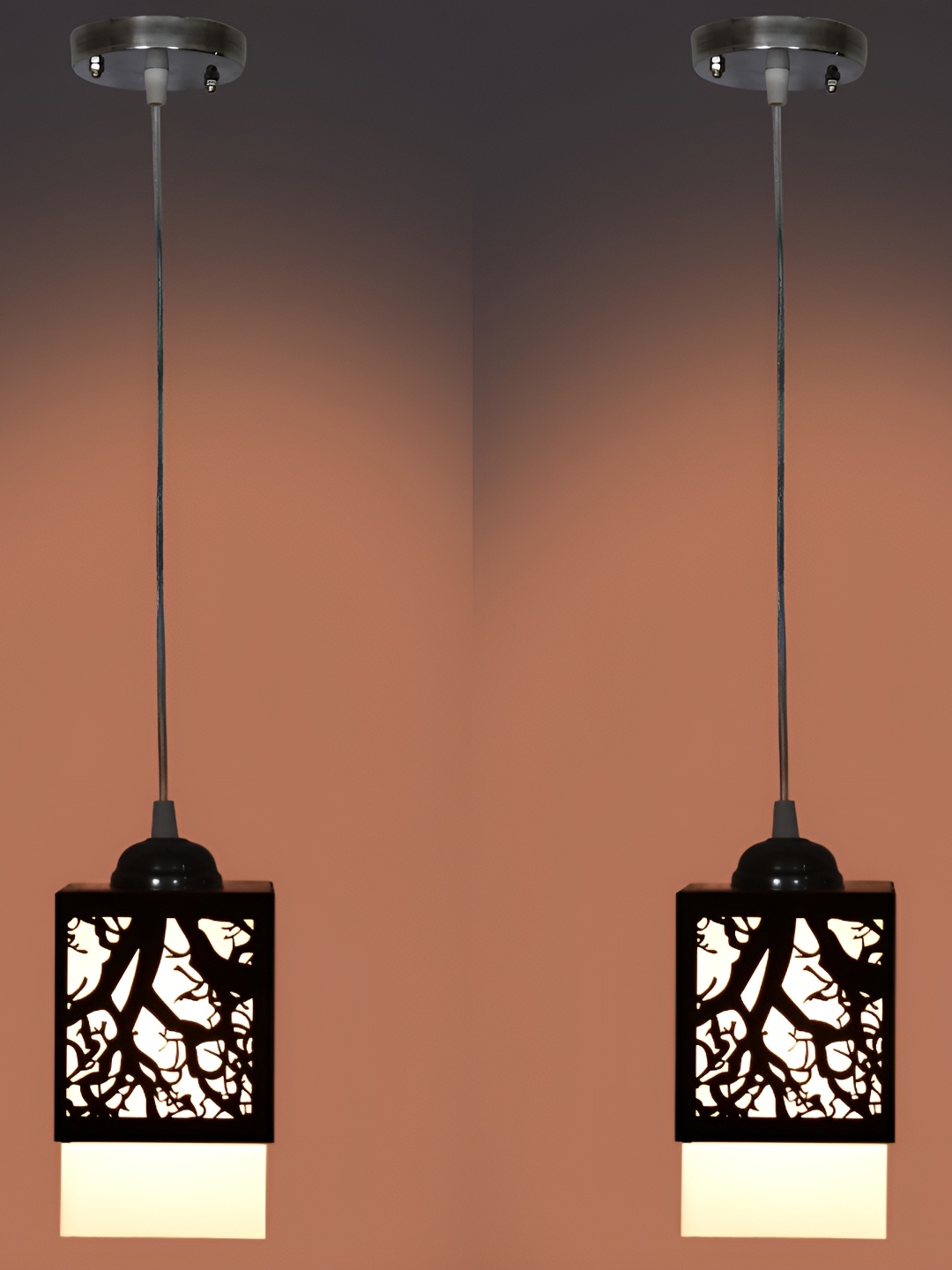 

Afast Black Textured Square Wooden Contemporary Ceiling Lamp