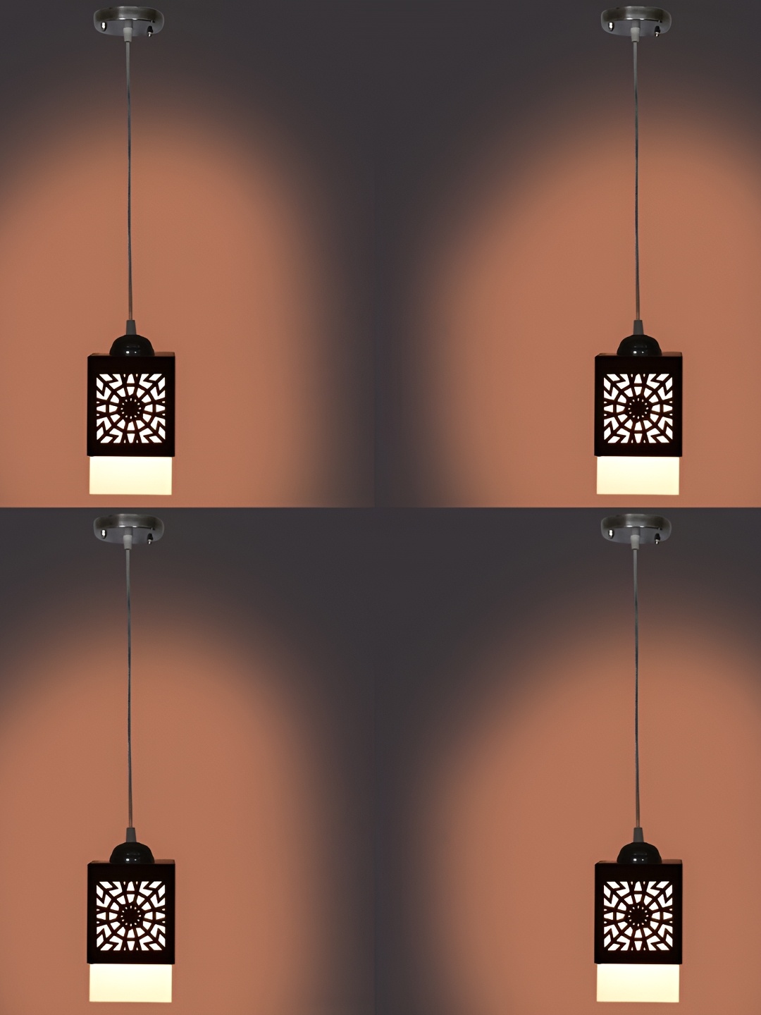 

Afast Black & White 4 Pieces Wooden Textured Traditional Ceiling Lamps