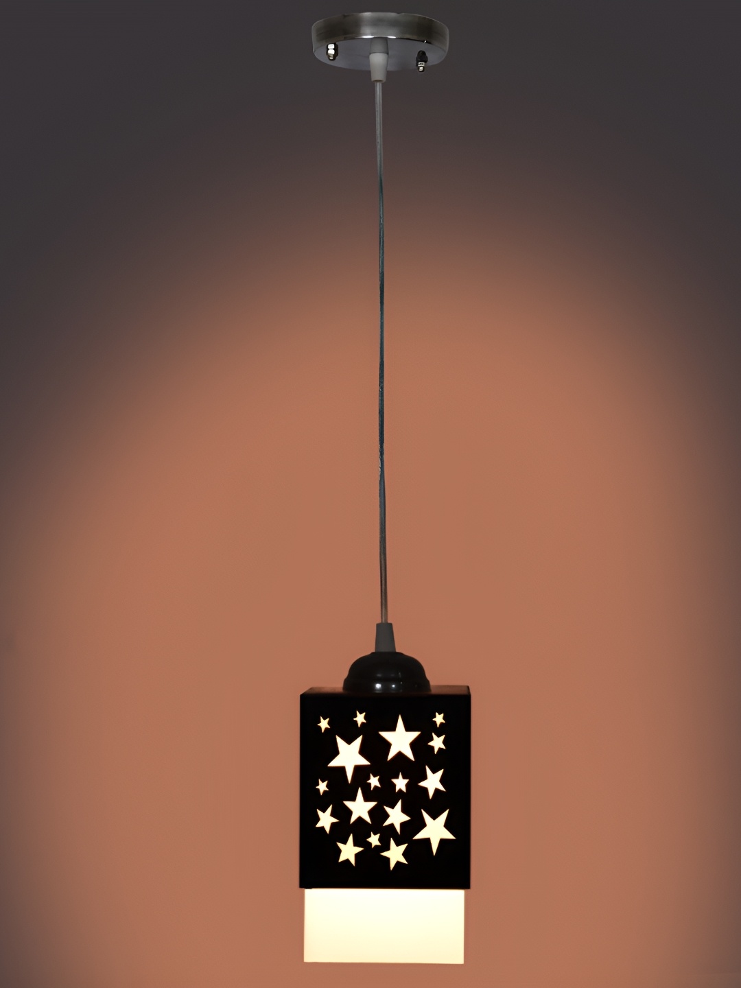 

Afast Brown & White Wooden Textured Traditional Ceiling Lamp