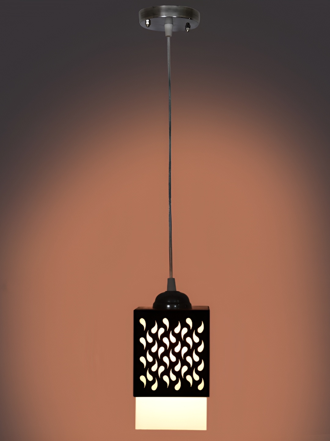 

Afast Brown & White Textured Wooden Traditional Ceiling Lamp