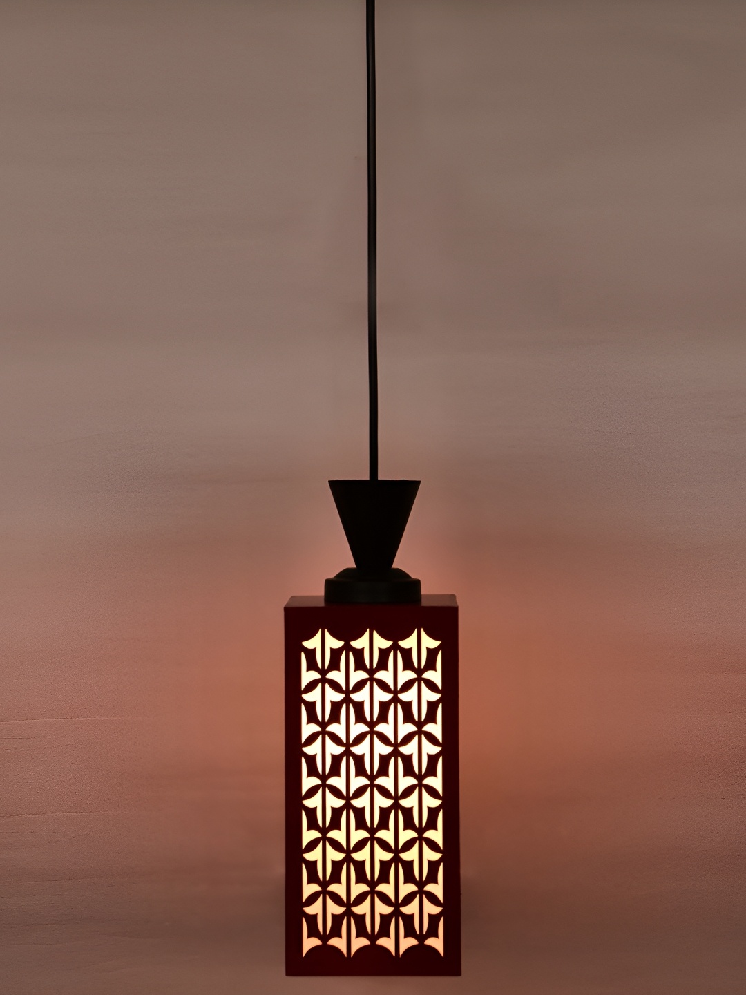 

Afast Red & White Textured Wooden Traditional Ceiling Lamp