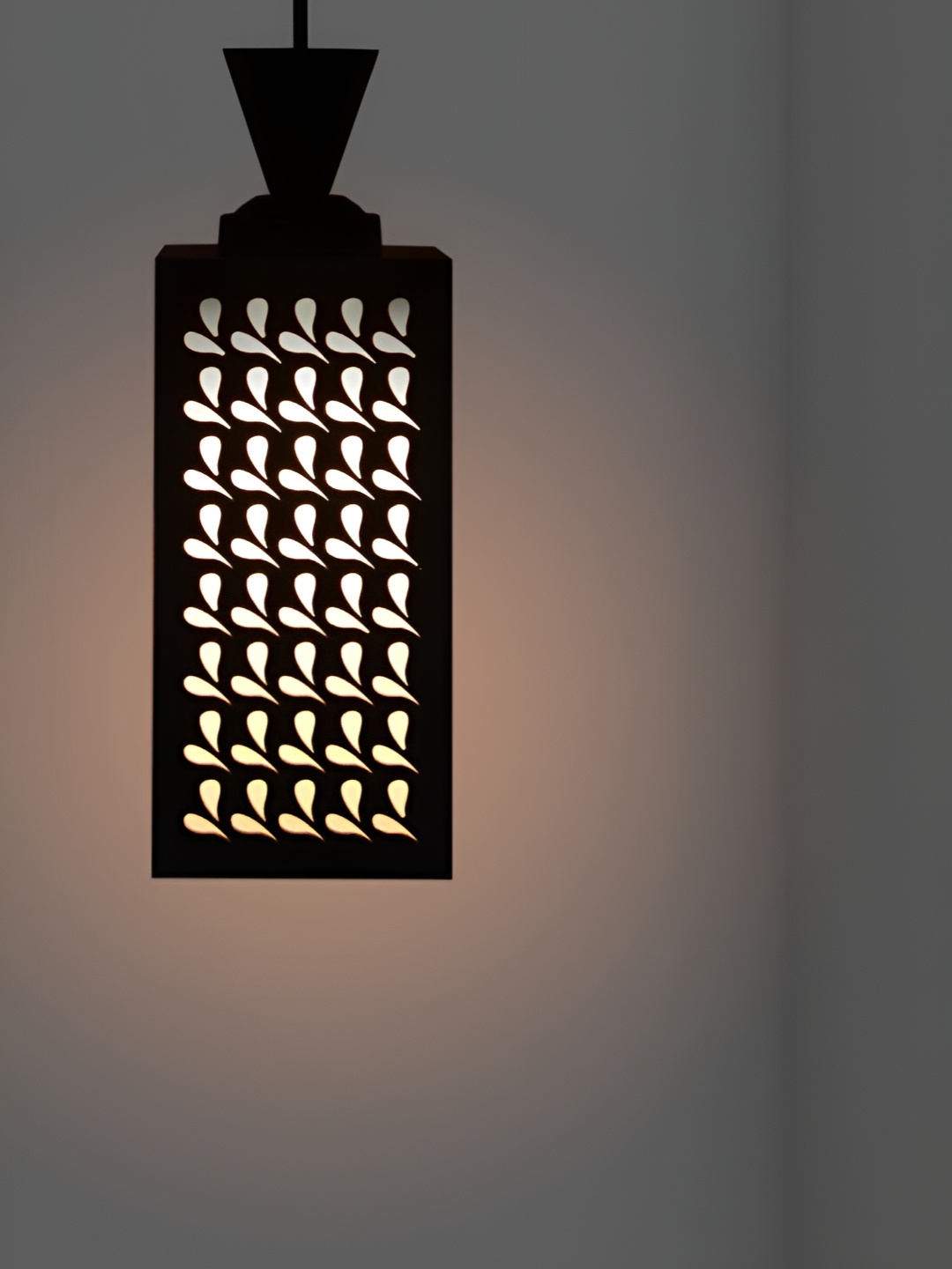 

Afast Brown & Black Textured Rectangle Shaped Wooden Contemporary Ceiling Lamp