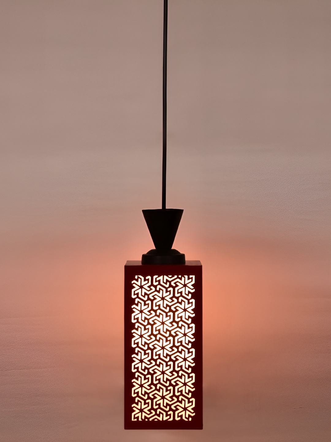

Afast Red & White Textured Wooden Traditional Ceiling Lamp