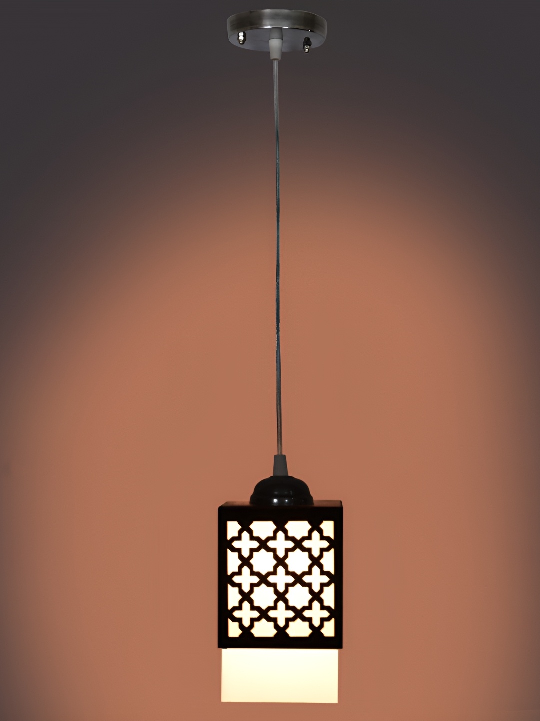 

Afast Brown and White Wooden Textured Contemporary Ceiling Lamp
