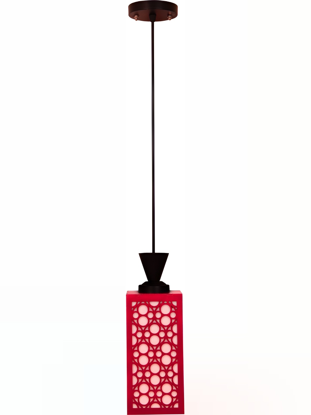 

Afast Red and White Wooden Textured Contemporary Ceiling Lamp