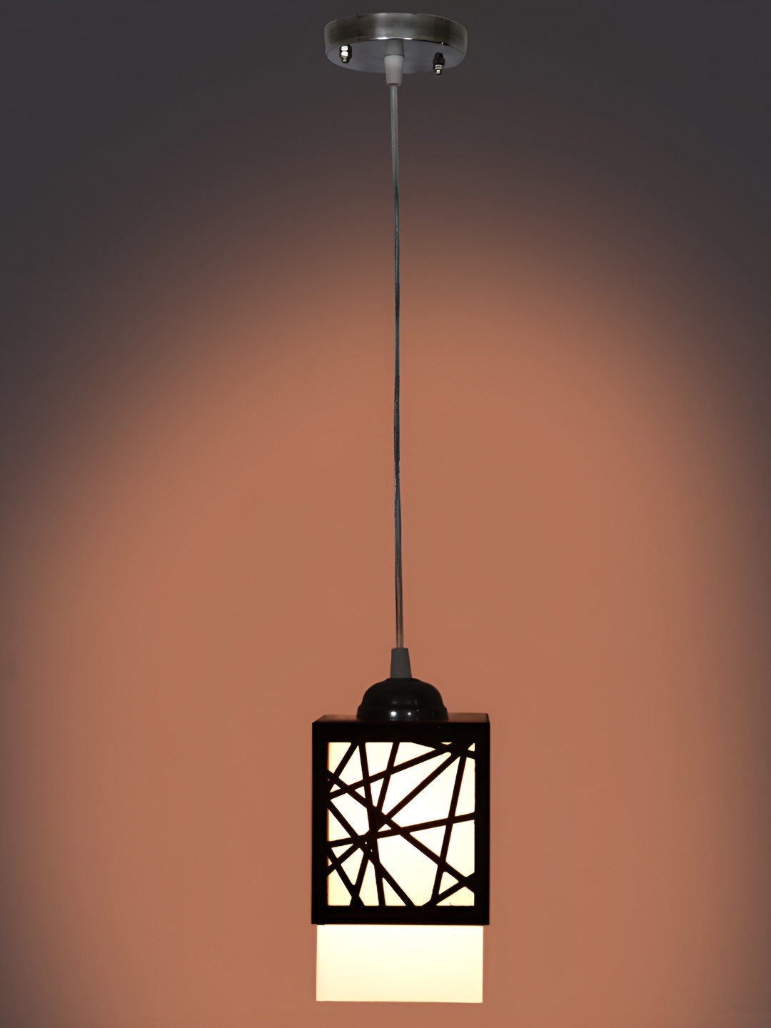 

Afast Brown and White Wooden Textured Contemporary Ceiling Lamp